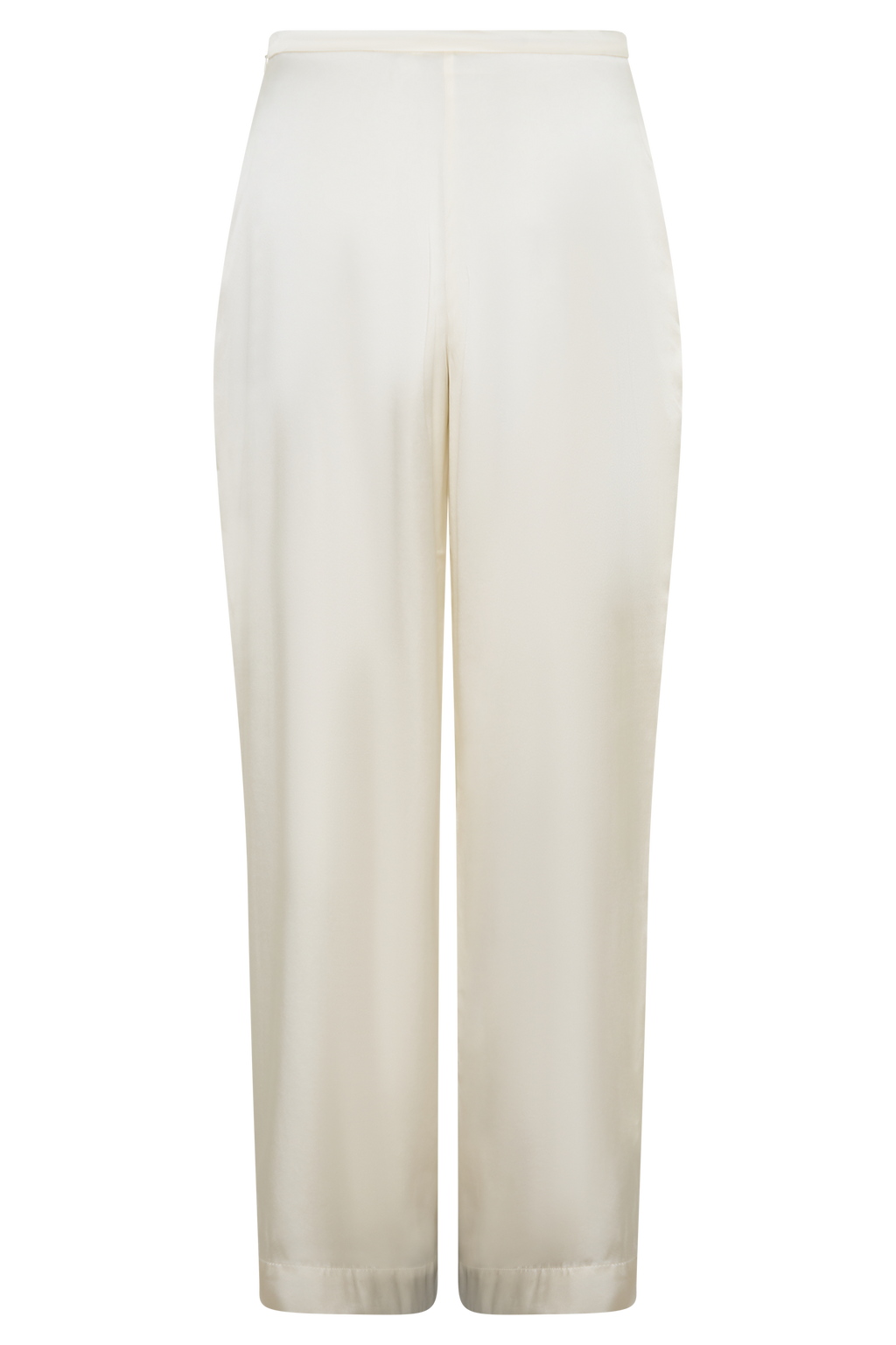 Silk Blend Straight Leg Pants - Ivory