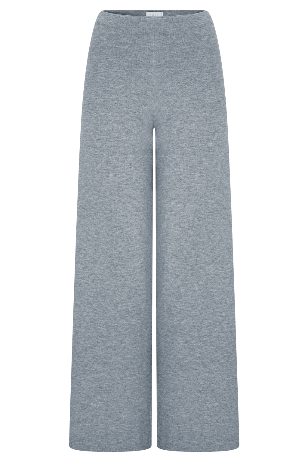 Straight Leg Knit Pants - Grey Marle