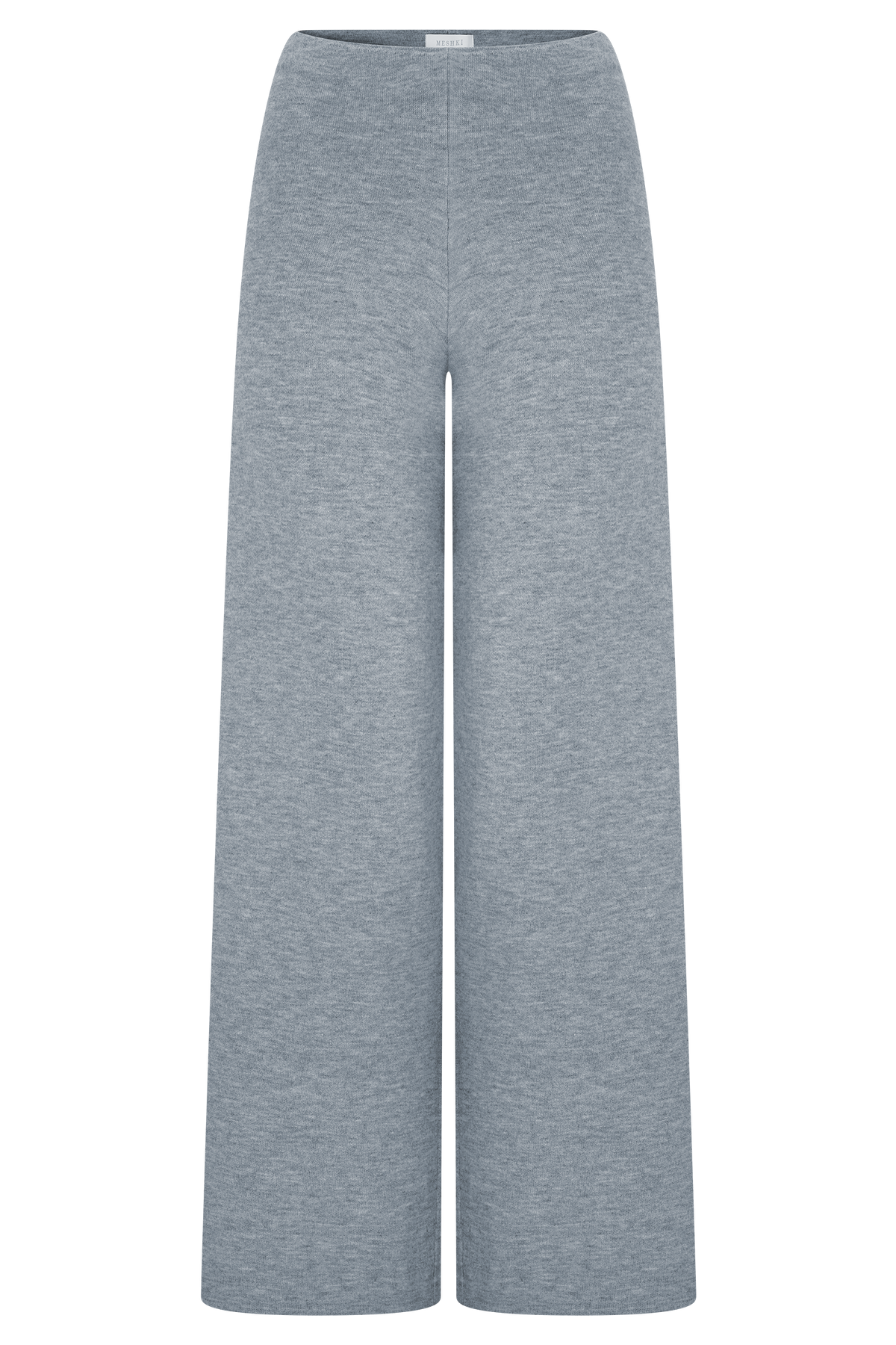 Straight Leg Knit Pants - Grey Marle