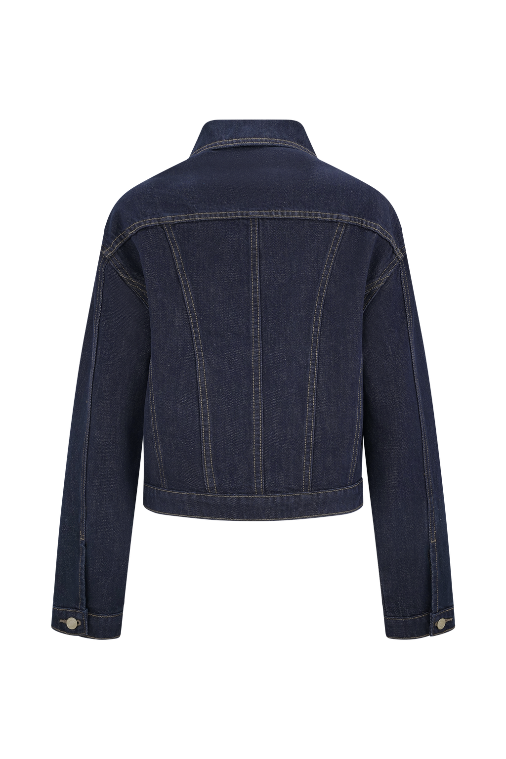 Cinched Denim Jacket - Washed Indigo Blue