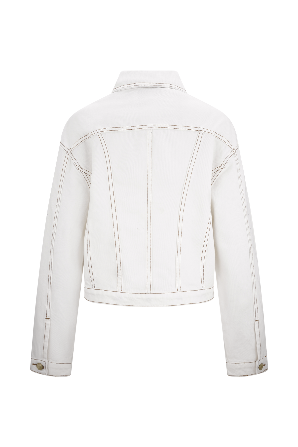 Cinched Denim Jacket - White