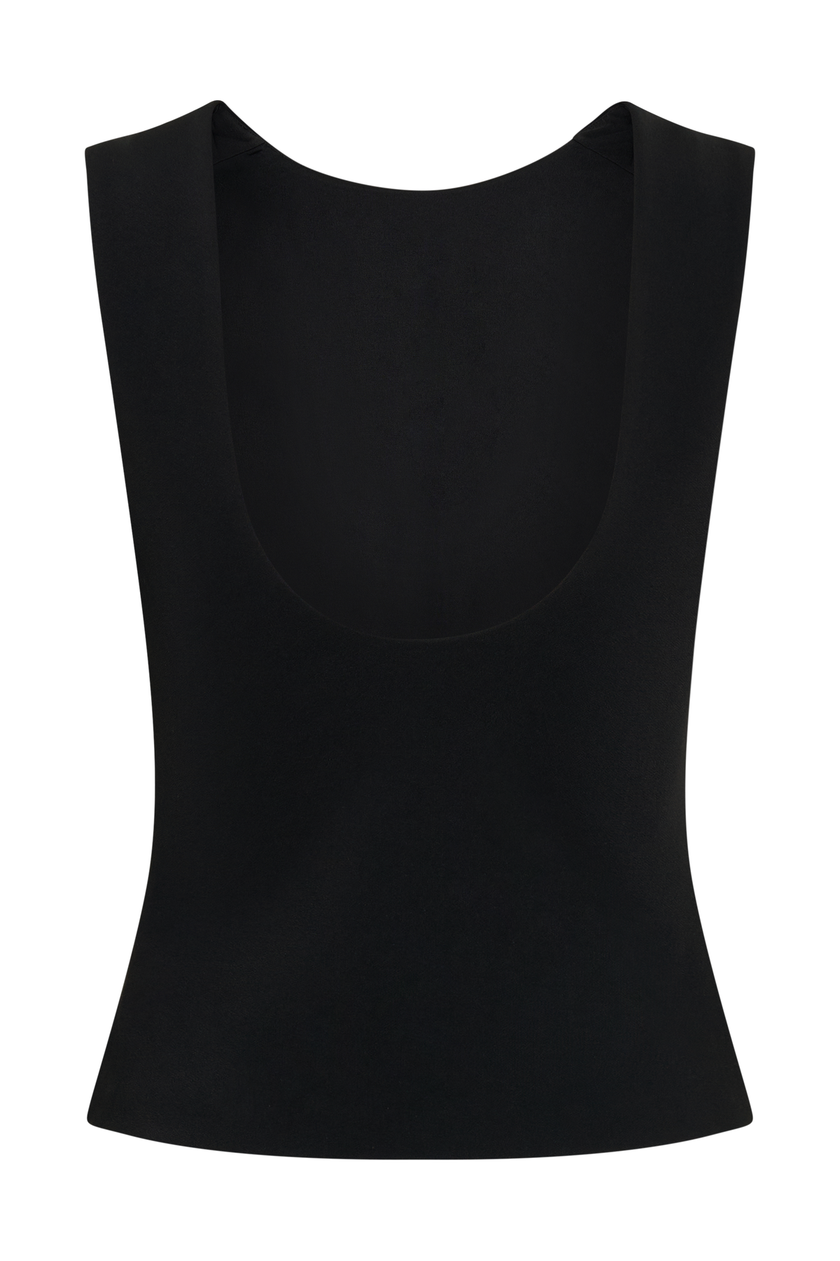 Open Back Scuba Crepe Top - Black