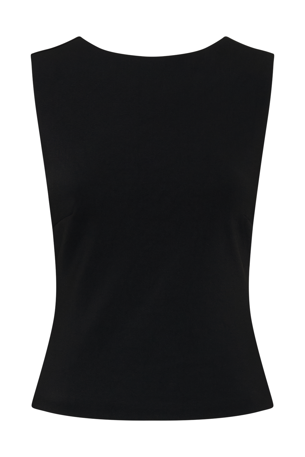 Open Back Scuba Crepe Top - Black