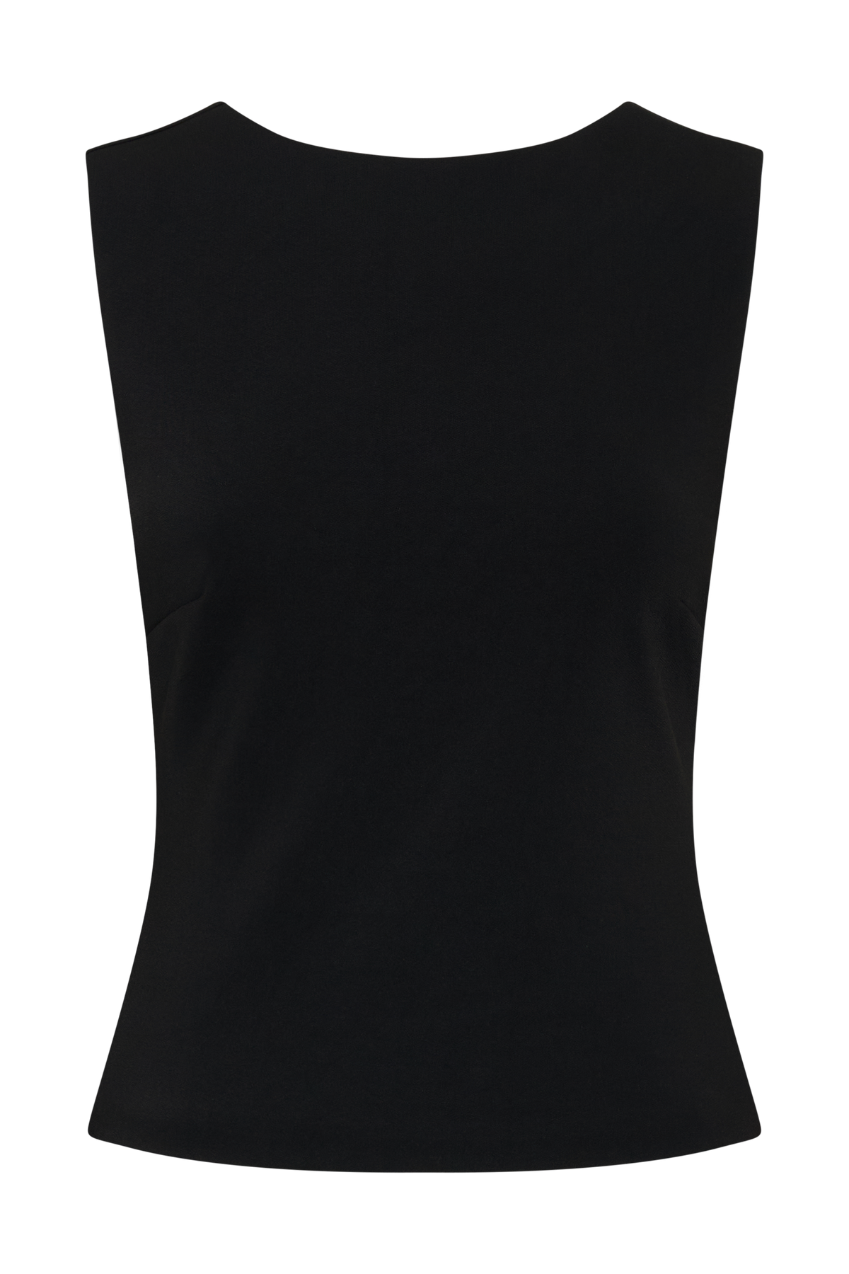 Open Back Scuba Crepe Top - Black
