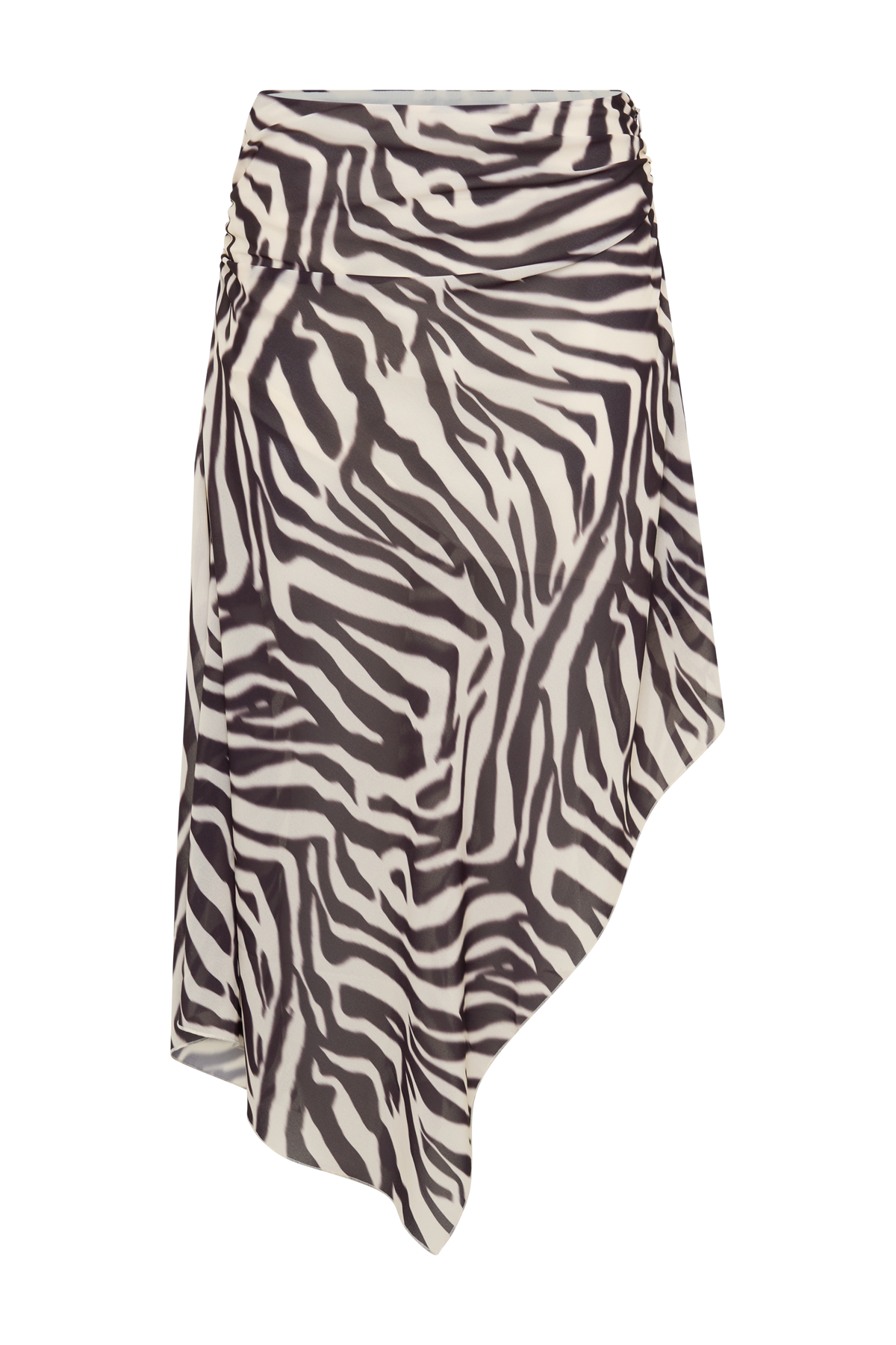 Chiffon Midi Skirt - Abstract Zebra Print