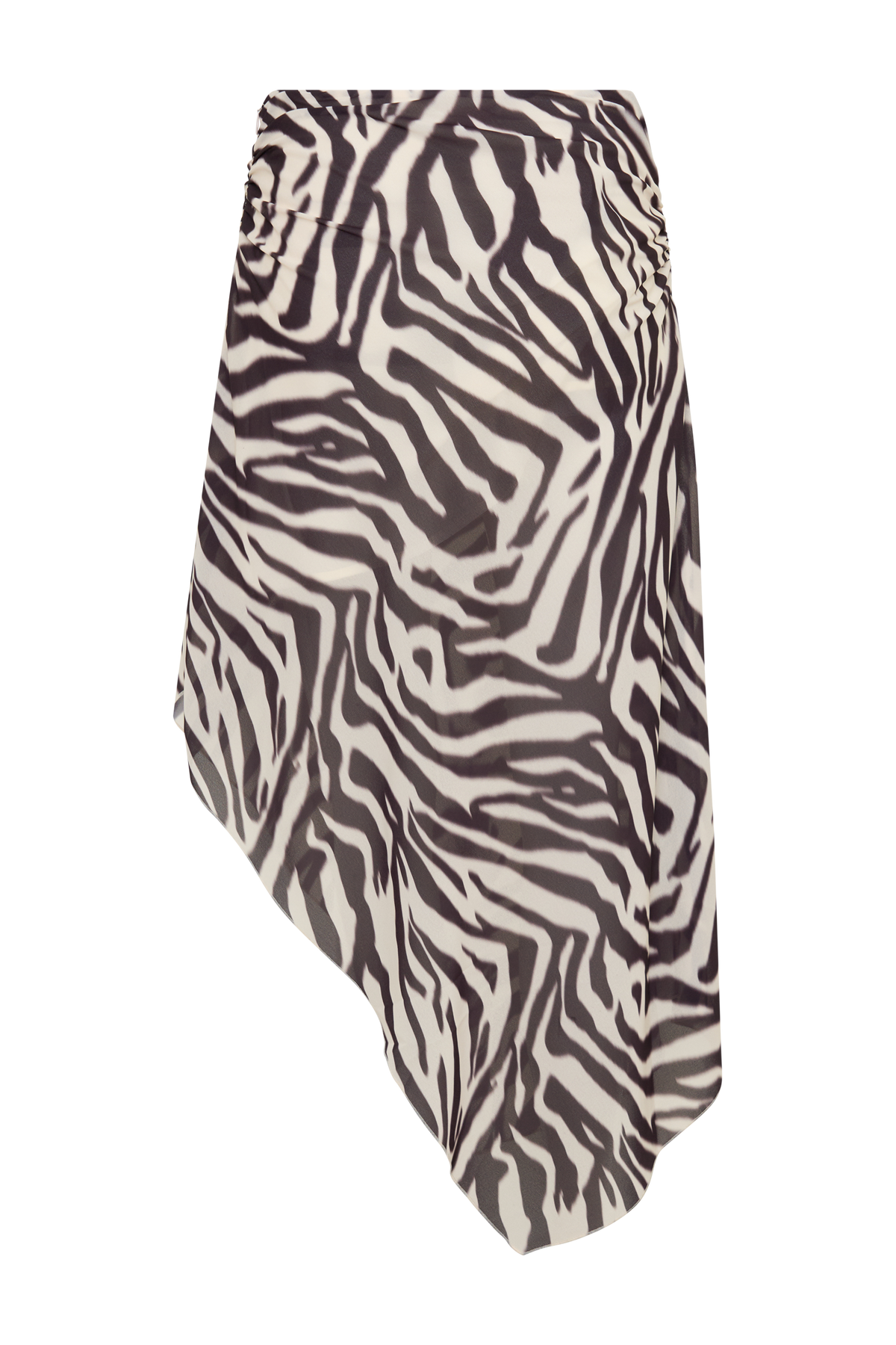 Chiffon Midi Skirt - Abstract Zebra Print