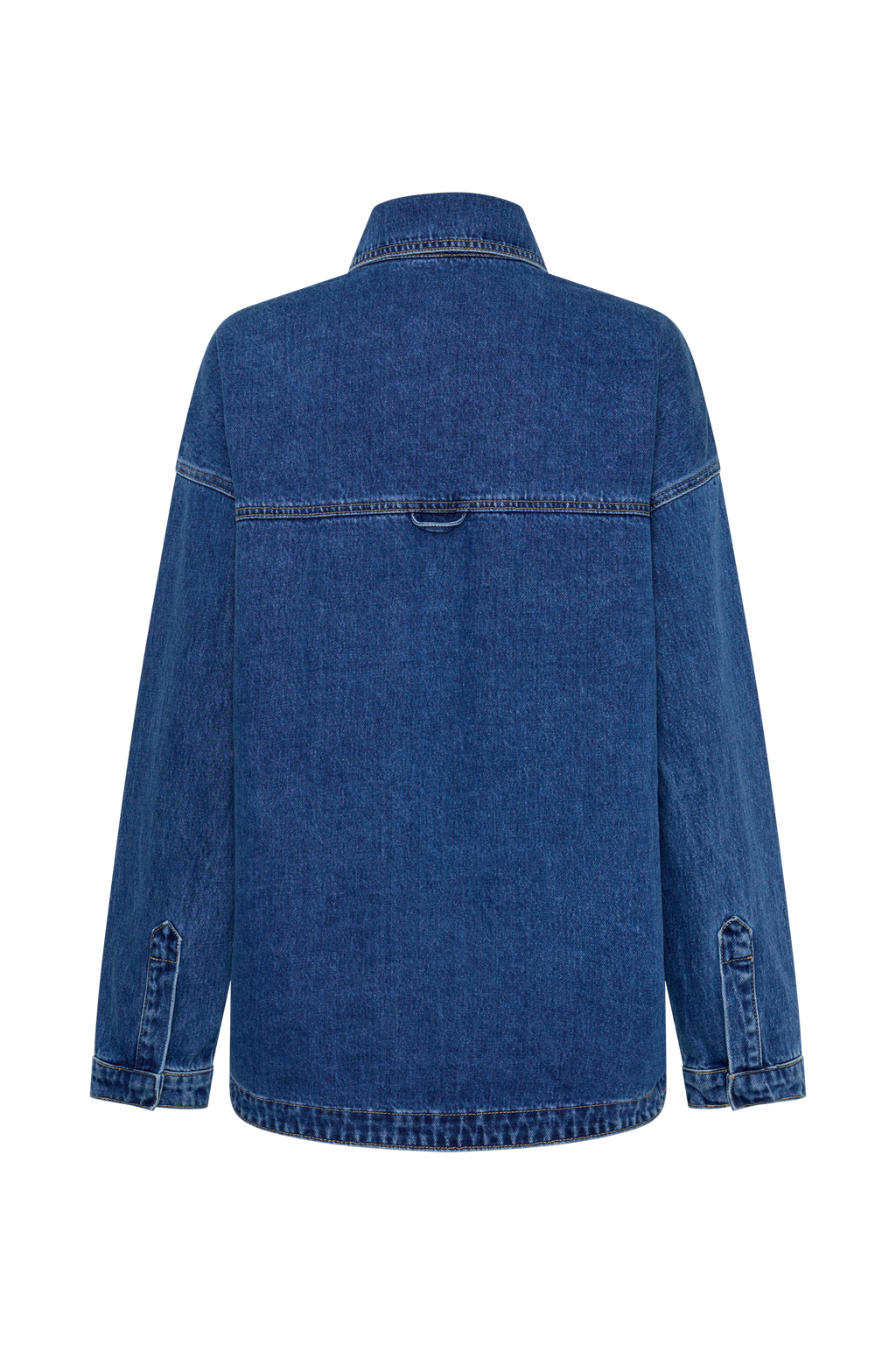 Oversized Denim Shirt - Dark Blue