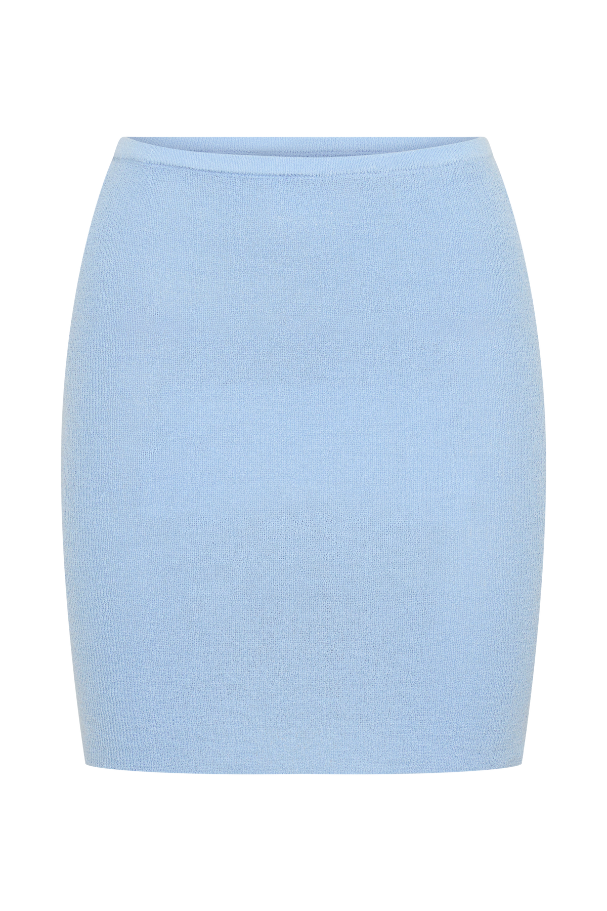 Mid Rise Knit Mini Skirt - Cornflower Blue