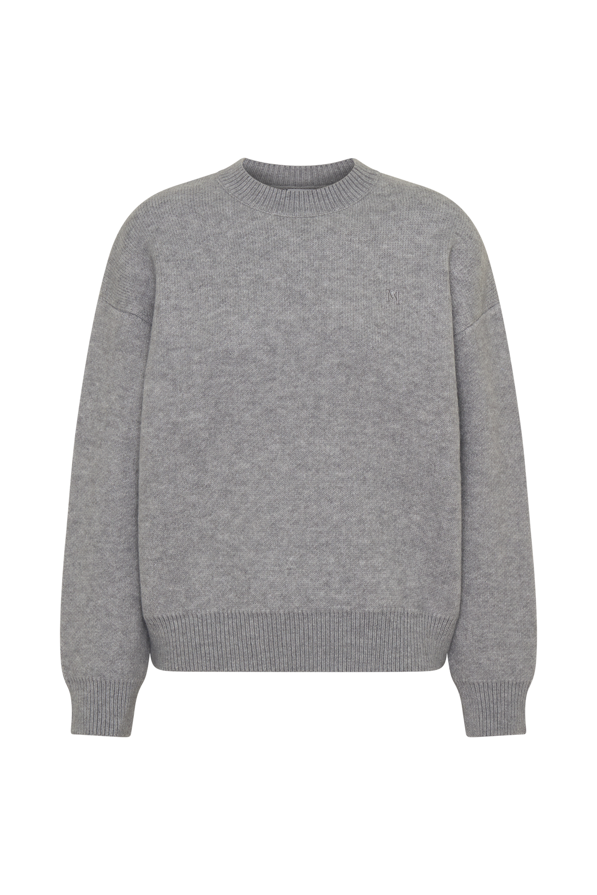 Oversized Knit Jumper - Grey Marle