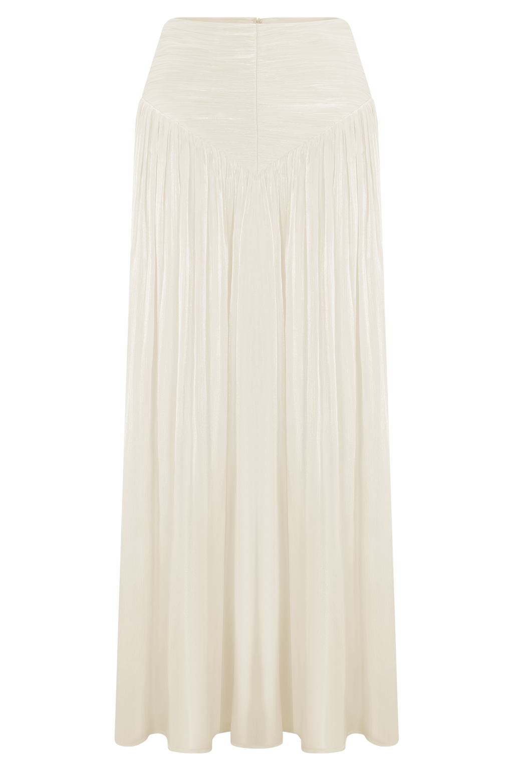 Gathered Midi Skirt - Opal White