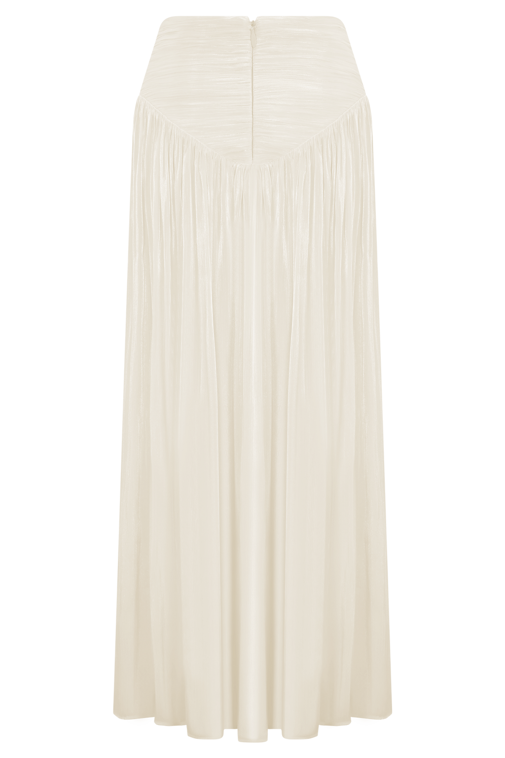Gathered Midi Skirt - Opal White