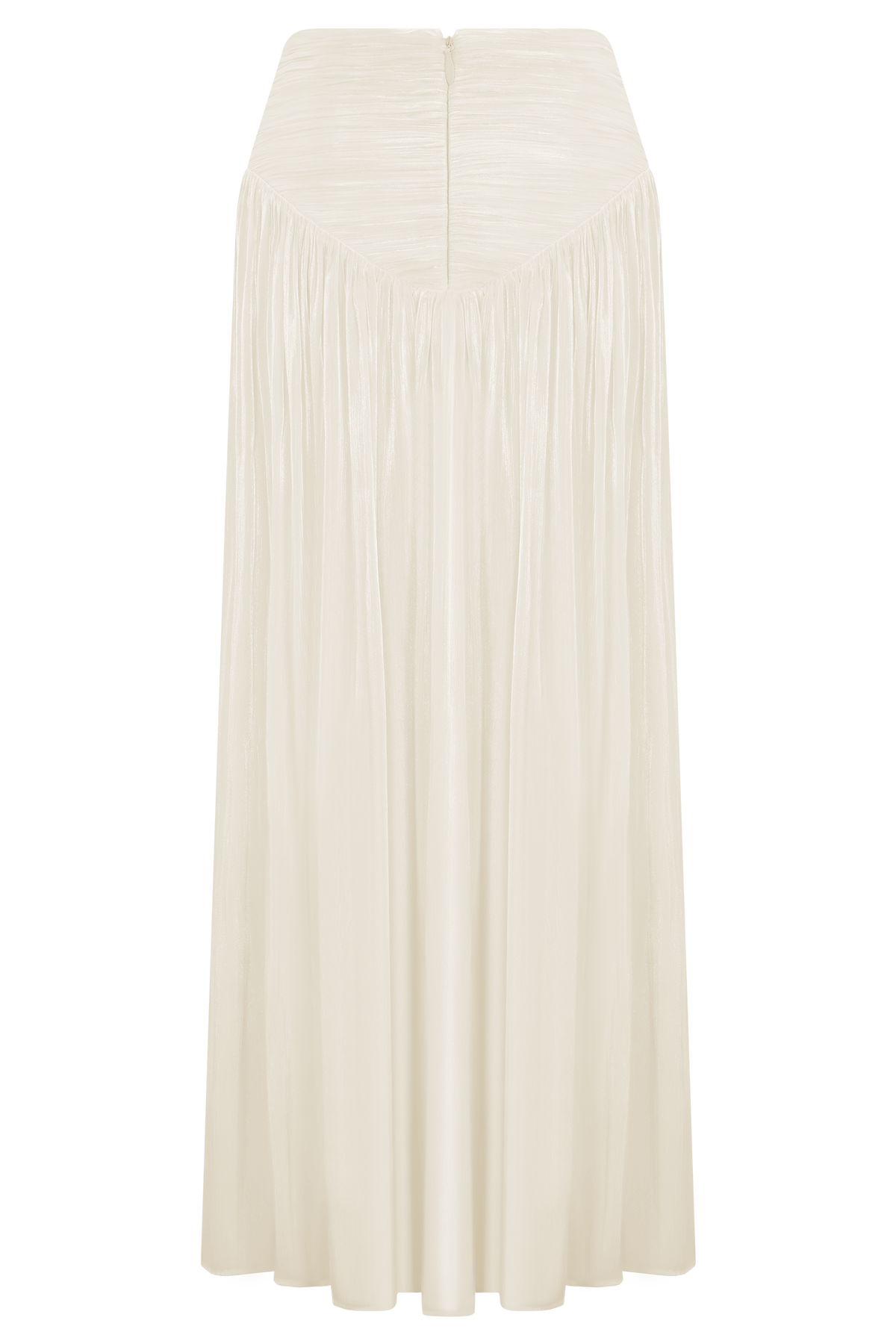 Gathered Midi Skirt - Opal White