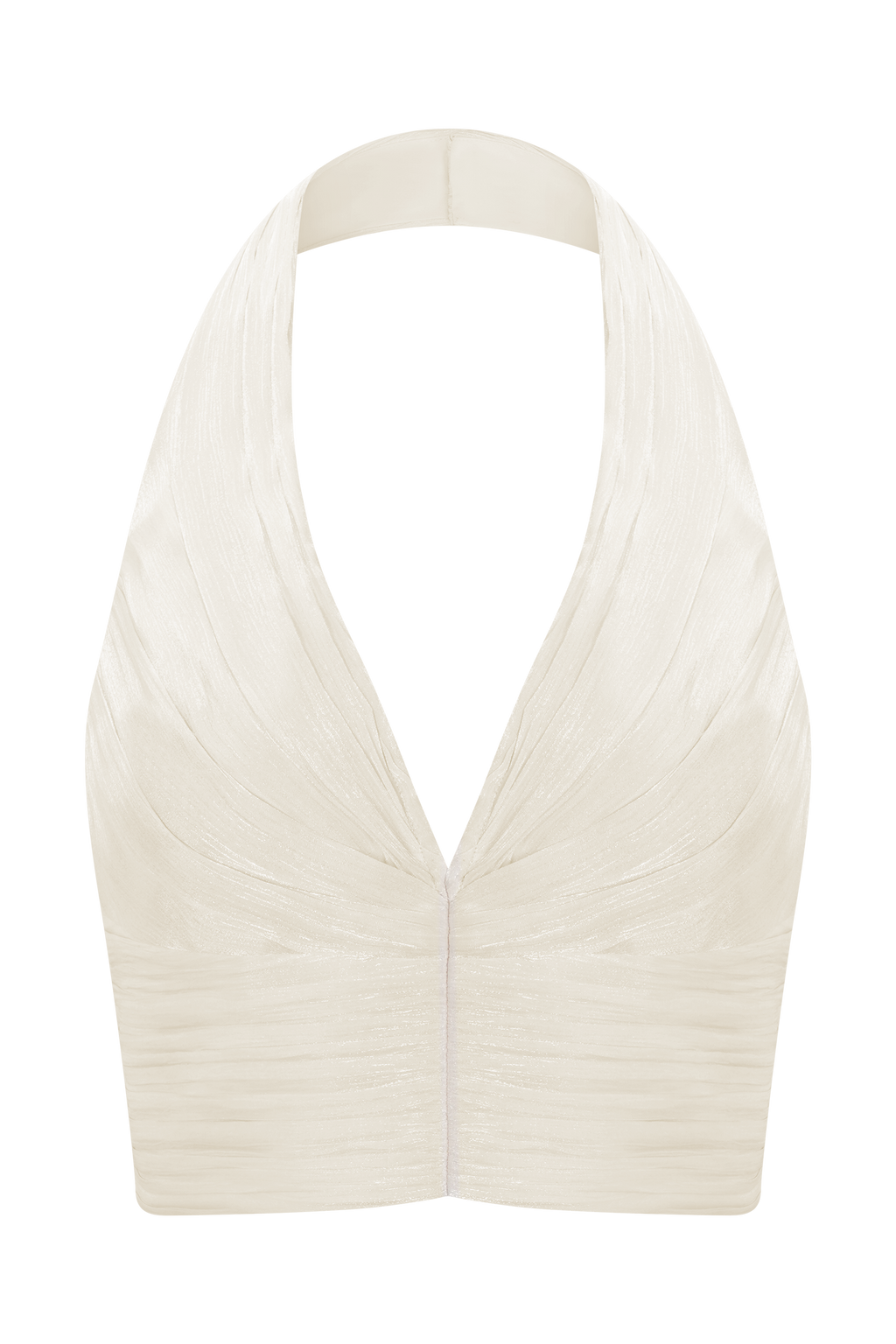 Gathered V Neck Top - Opal White
