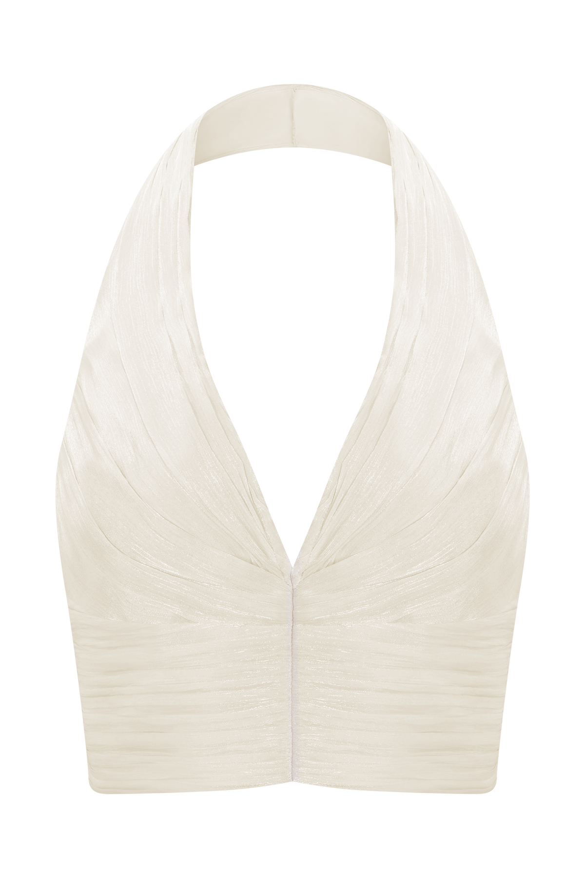Gathered V Neck Top - Opal White