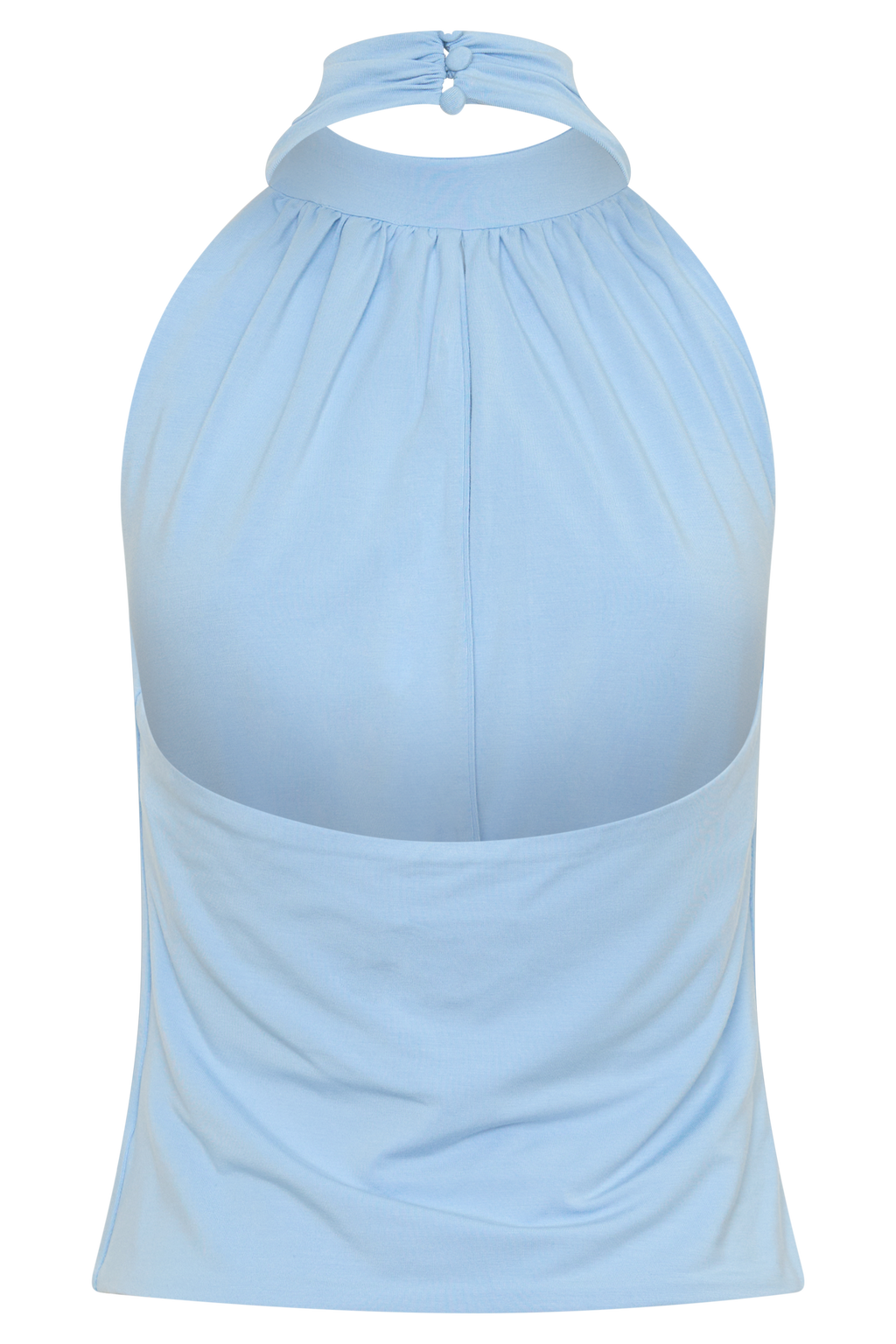 Viscose Sleeveless Halter Top - Blue