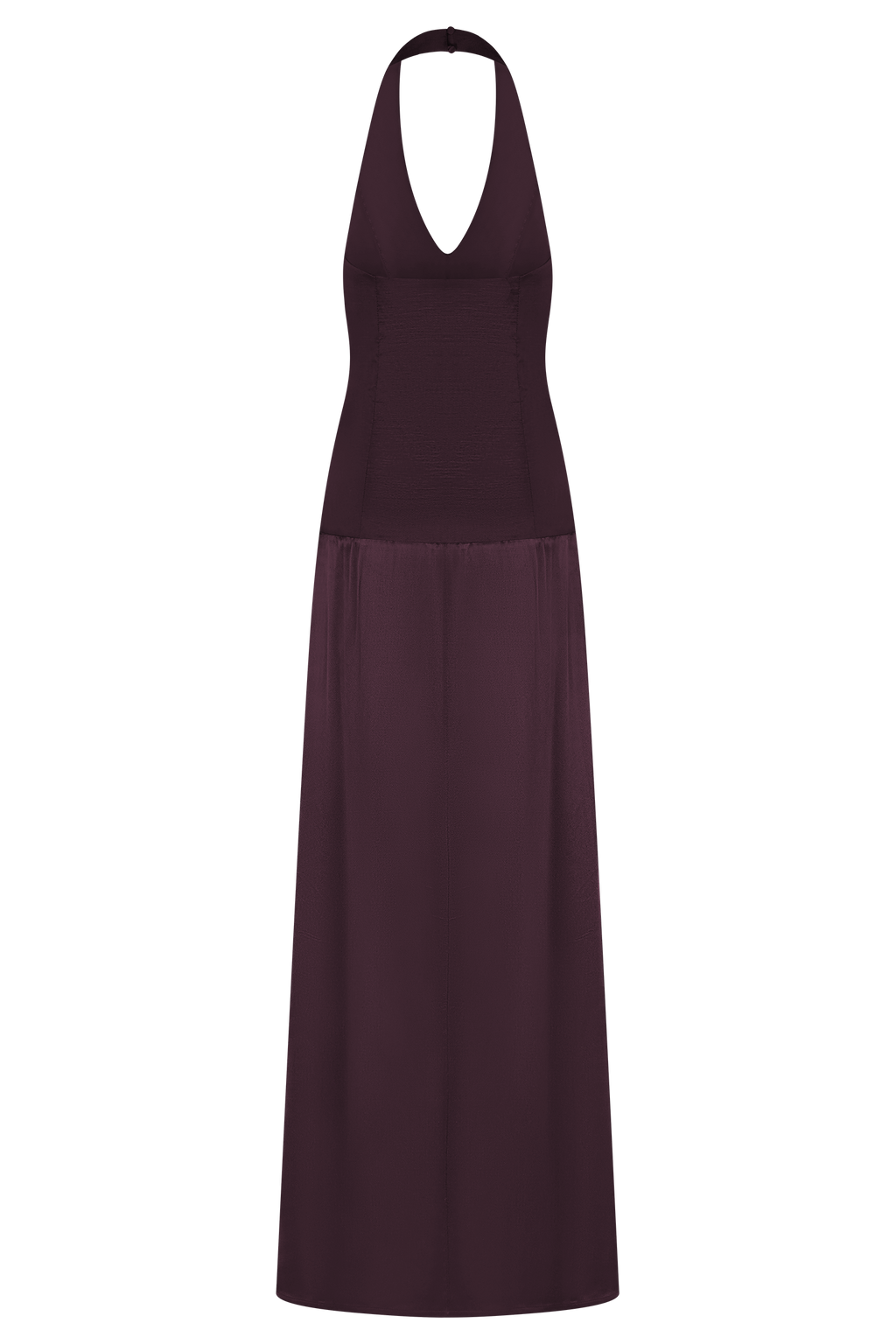 Taffeta And Satin Maxi Dress - Wine