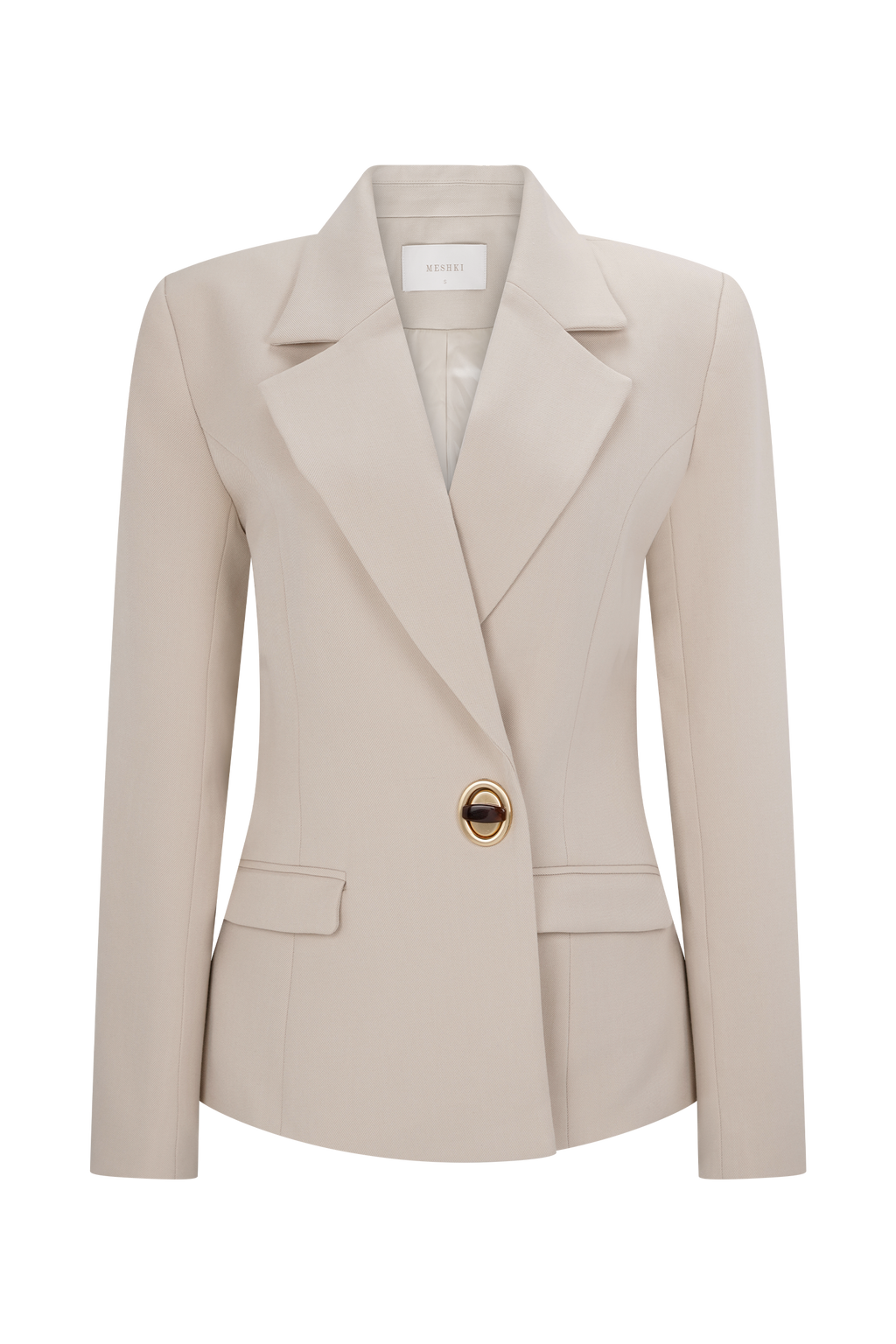 Cinched Waist Blazer - Ivory Stone