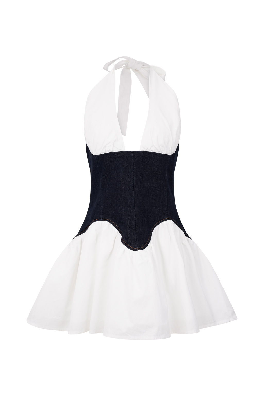 Denim Cotton Mini Dress - Indigo Blue