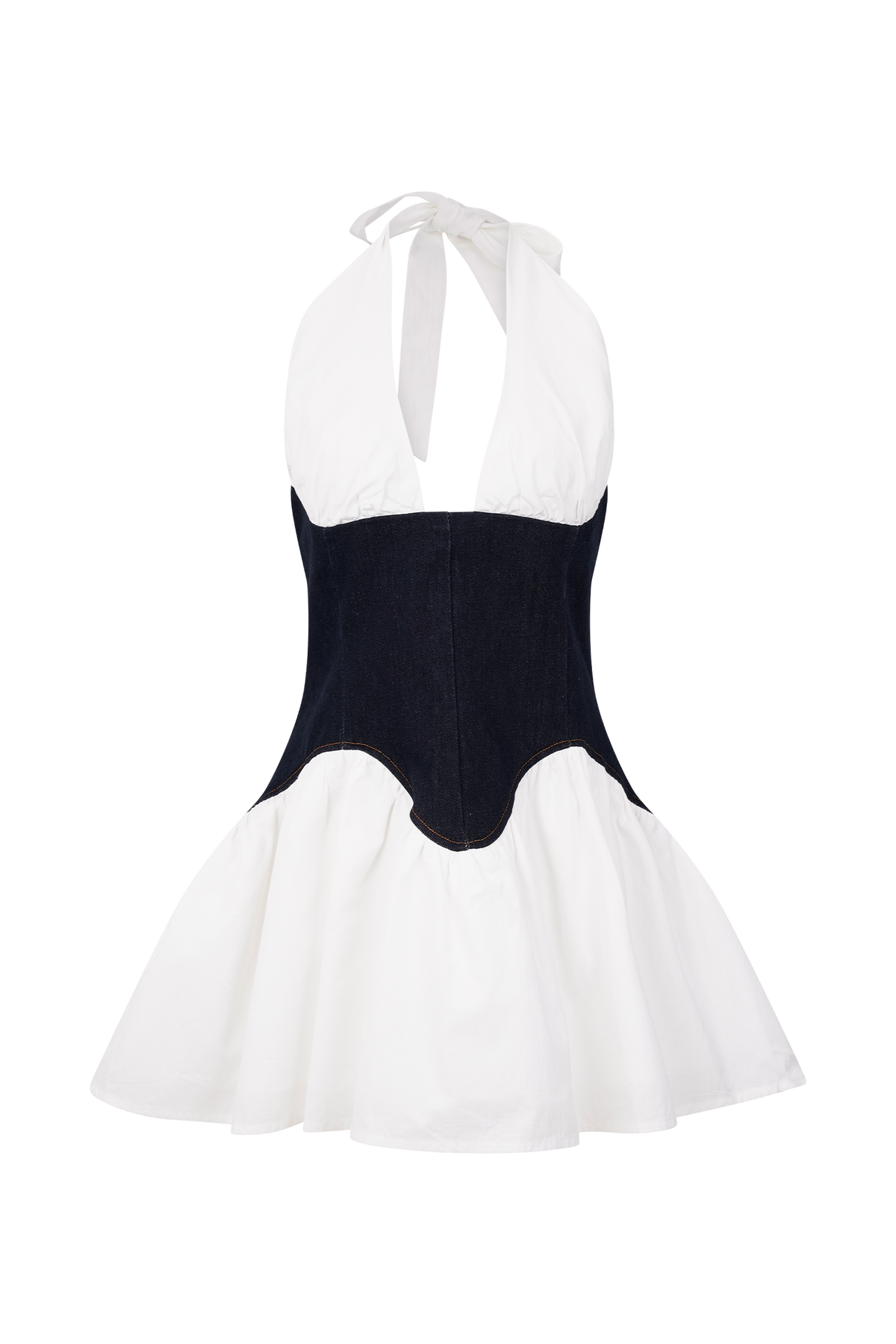 Denim Cotton Mini Dress - Indigo Blue