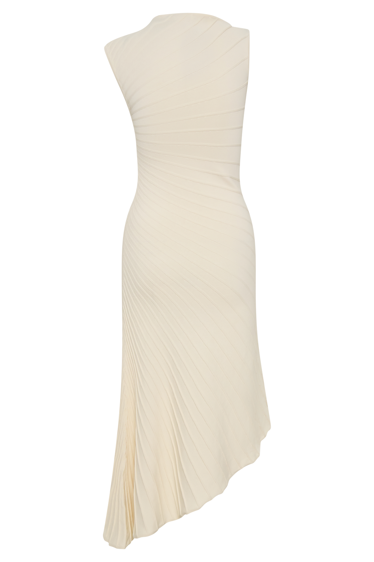 Pleated Knit Dress - Ivory