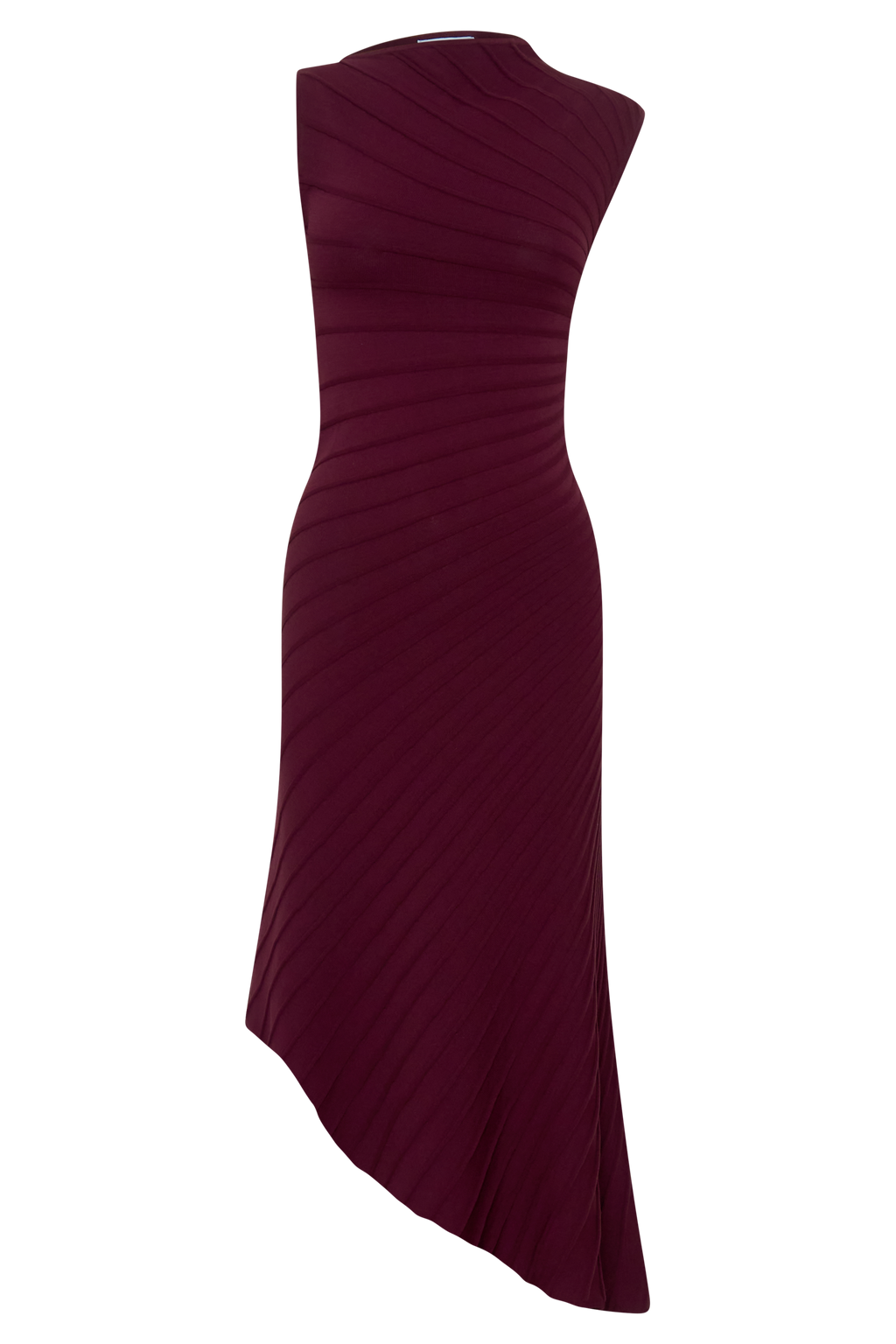 Pleated Knit Dress - Plum