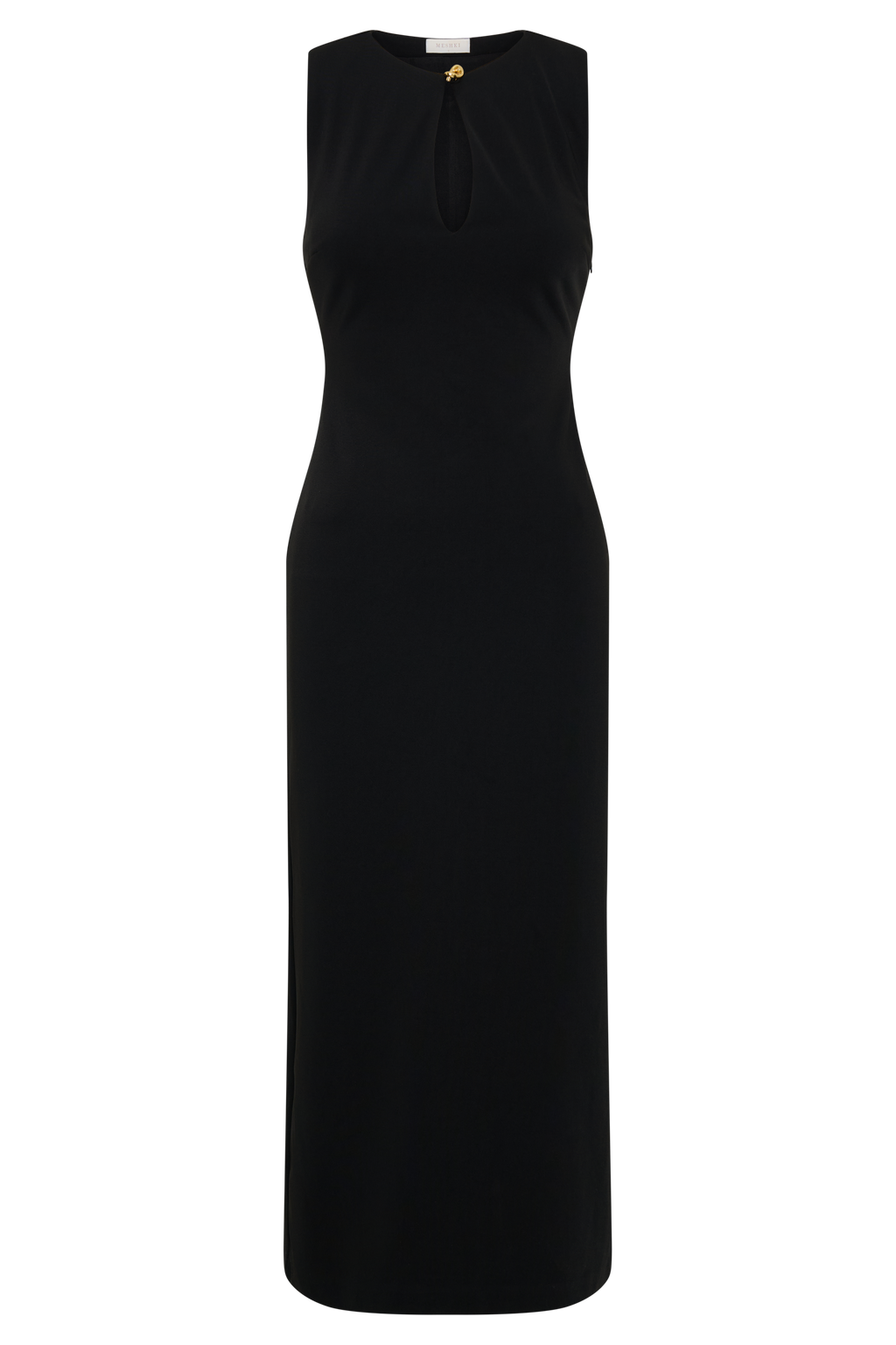 Sleeveless Crepe Midi Dress - Black