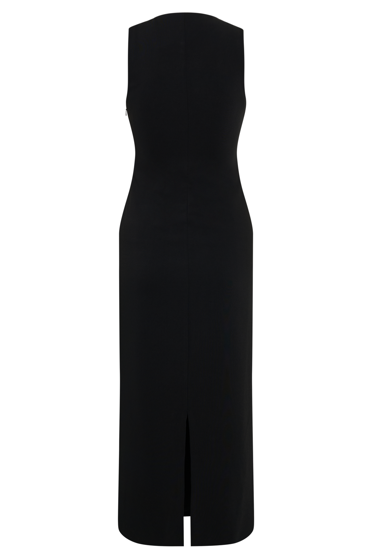 Sleeveless Crepe Midi Dress - Black