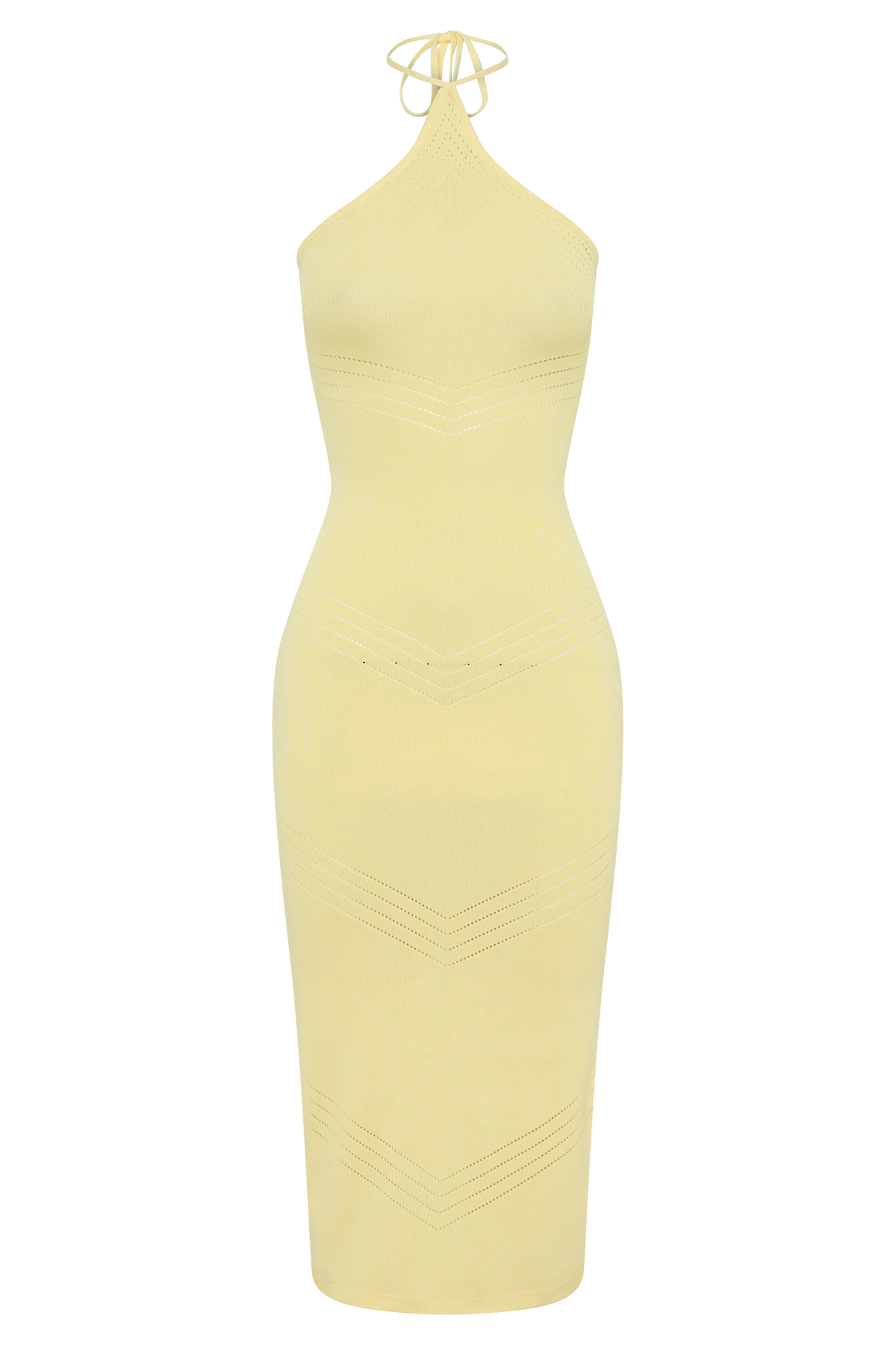 Pointelle Midi Dress - Lemon