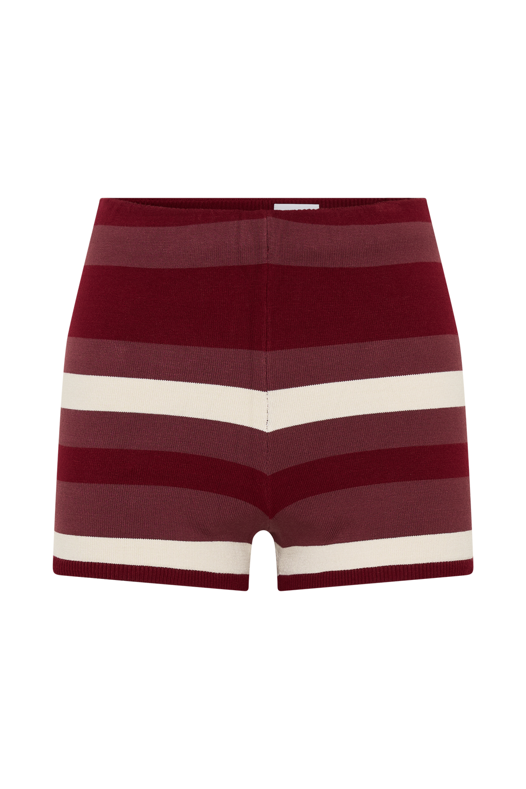 Stripe Knit Short - Burgundy/Cream