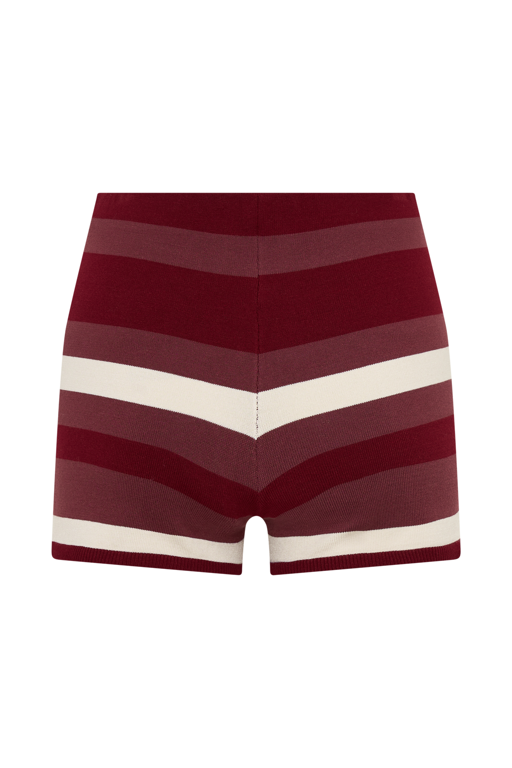 Stripe Knit Short - Burgundy/Cream