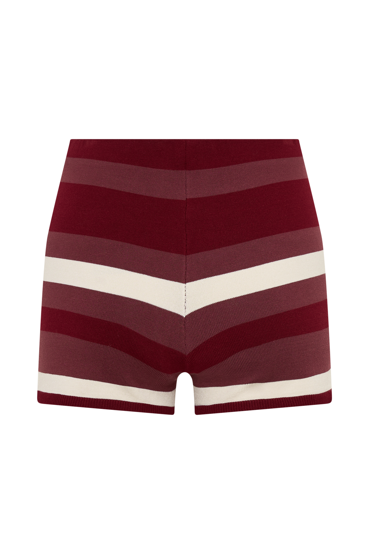 Stripe Knit Short - Burgundy/Cream