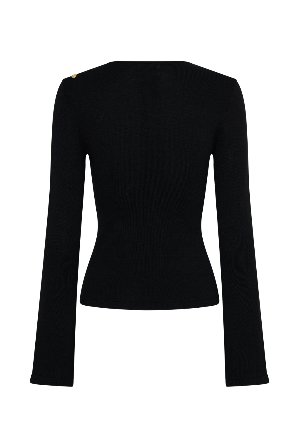 Knit Long Sleeve Longline Top - Black