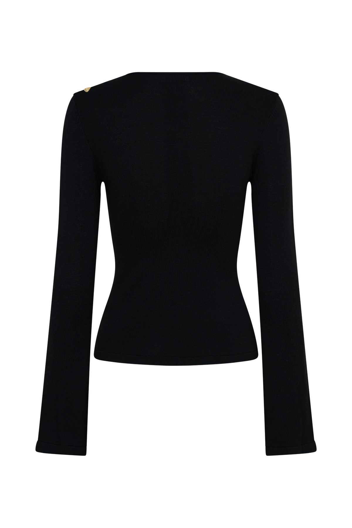Knit Long Sleeve Longline Top - Black