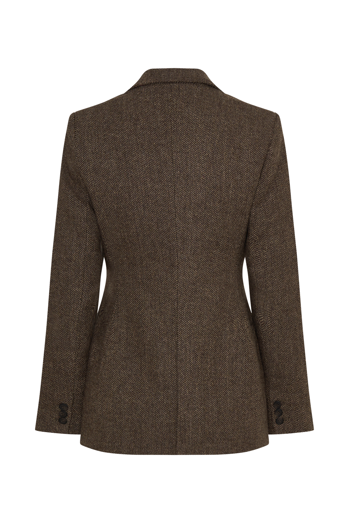 Structured Blazer With Hardware - Herringbone