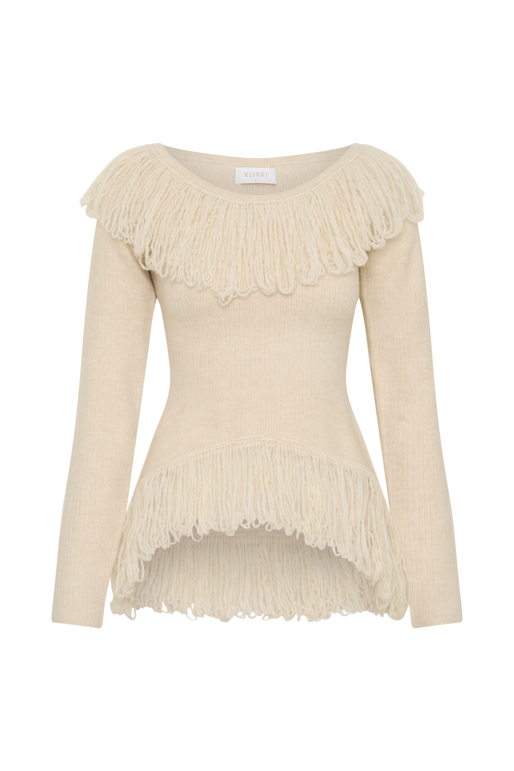 Fringe Knit Top - Cream