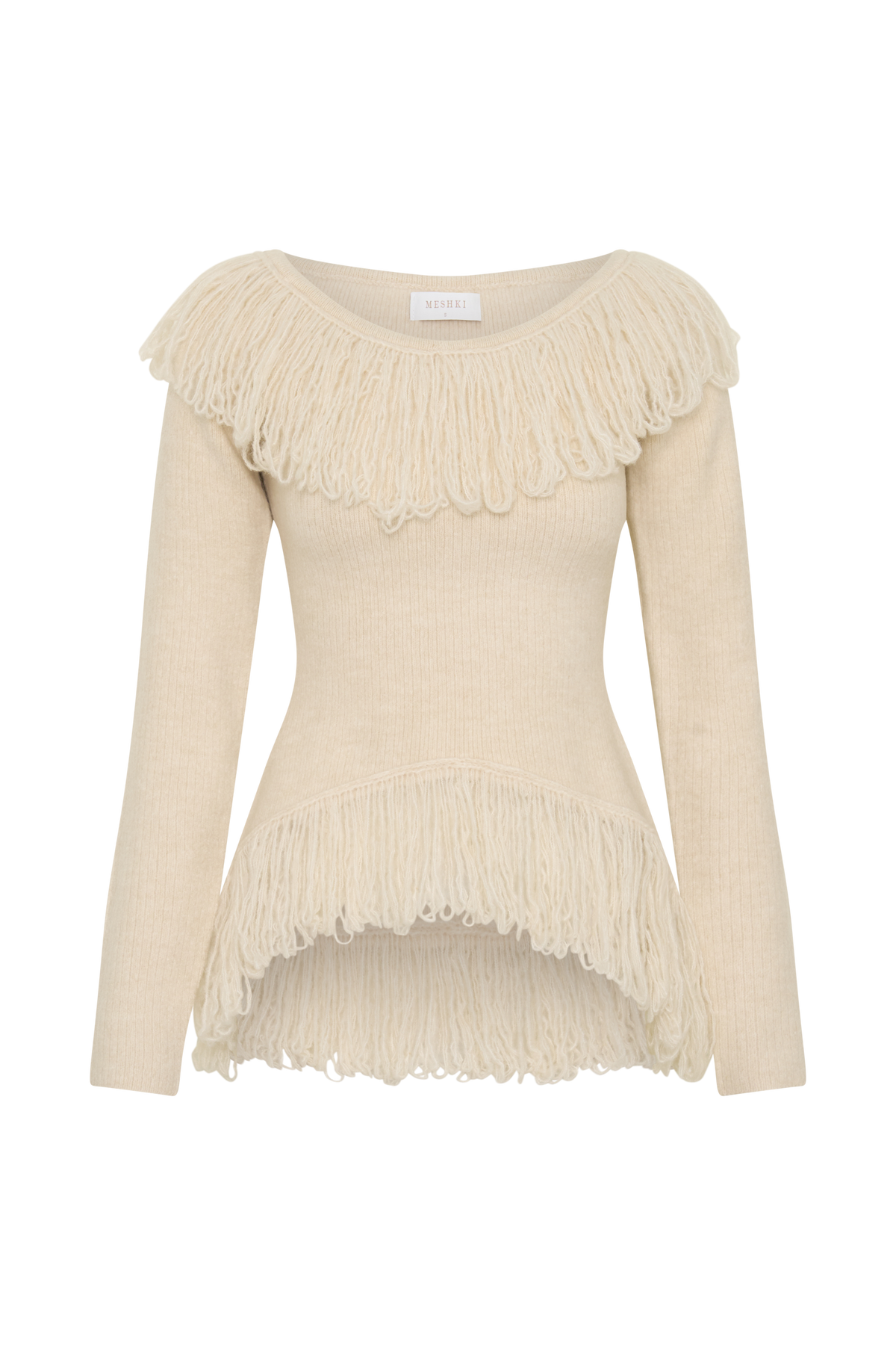 Fringe Knit Top - Cream