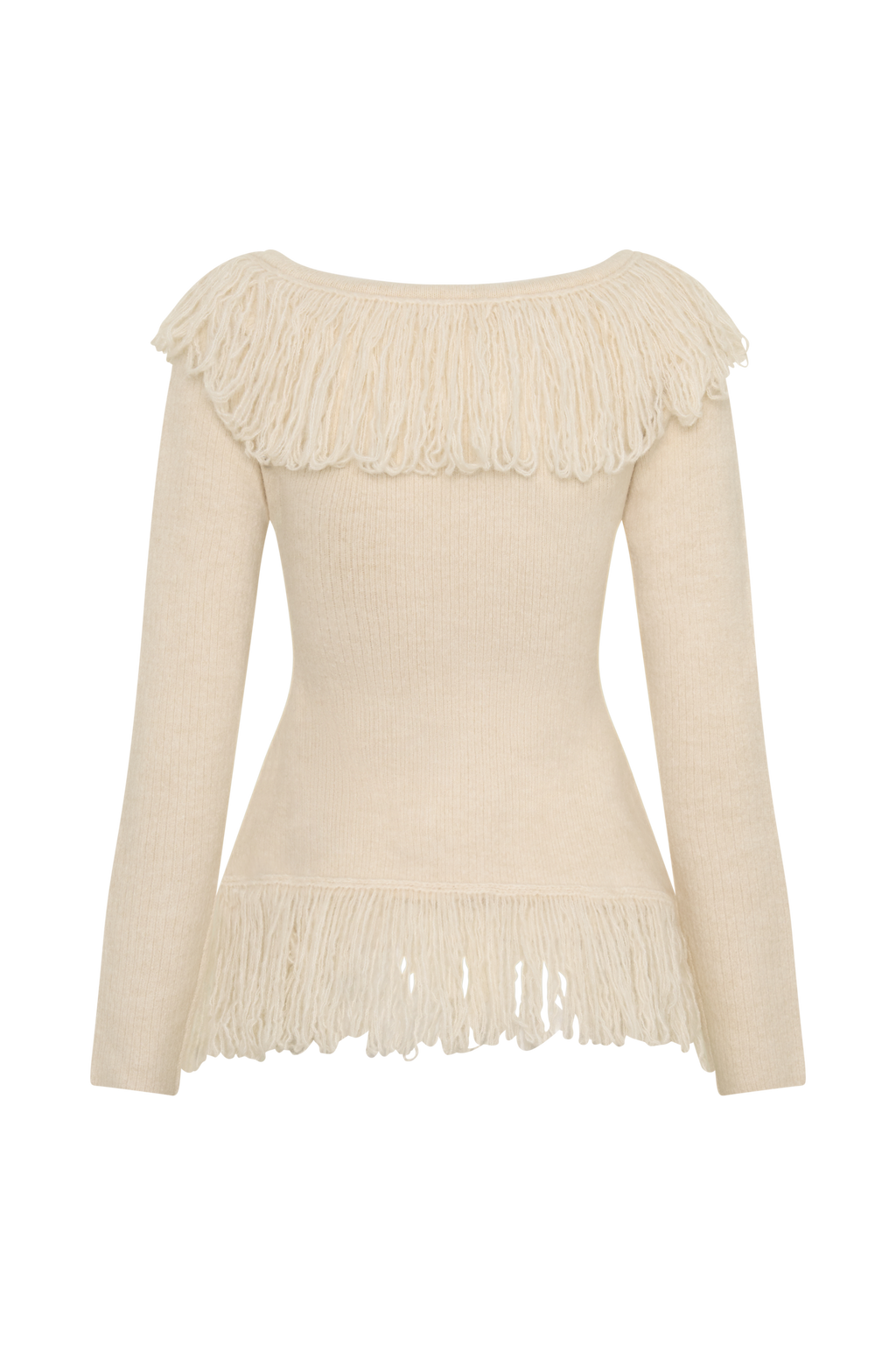 Fringe Knit Top - Cream