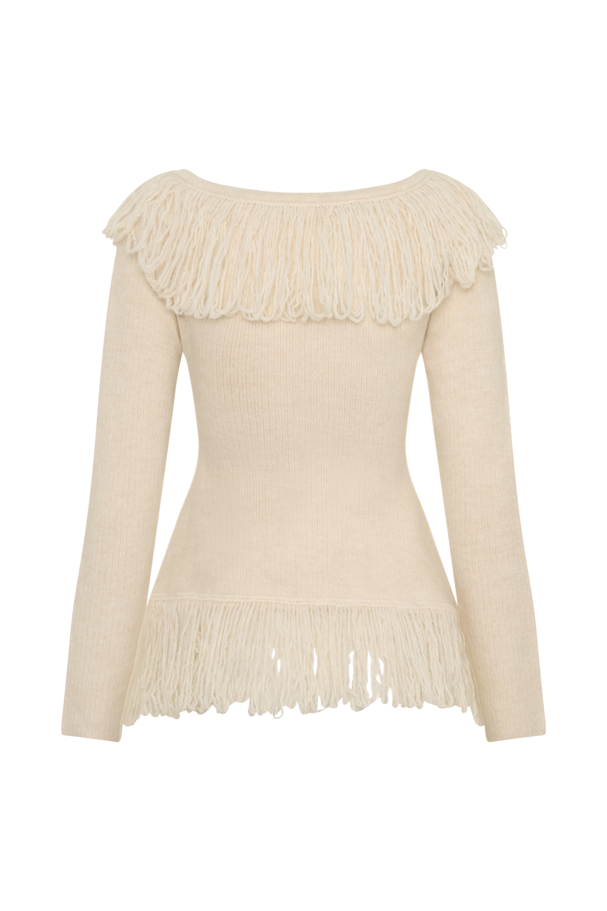 Fringe Knit Top - Cream