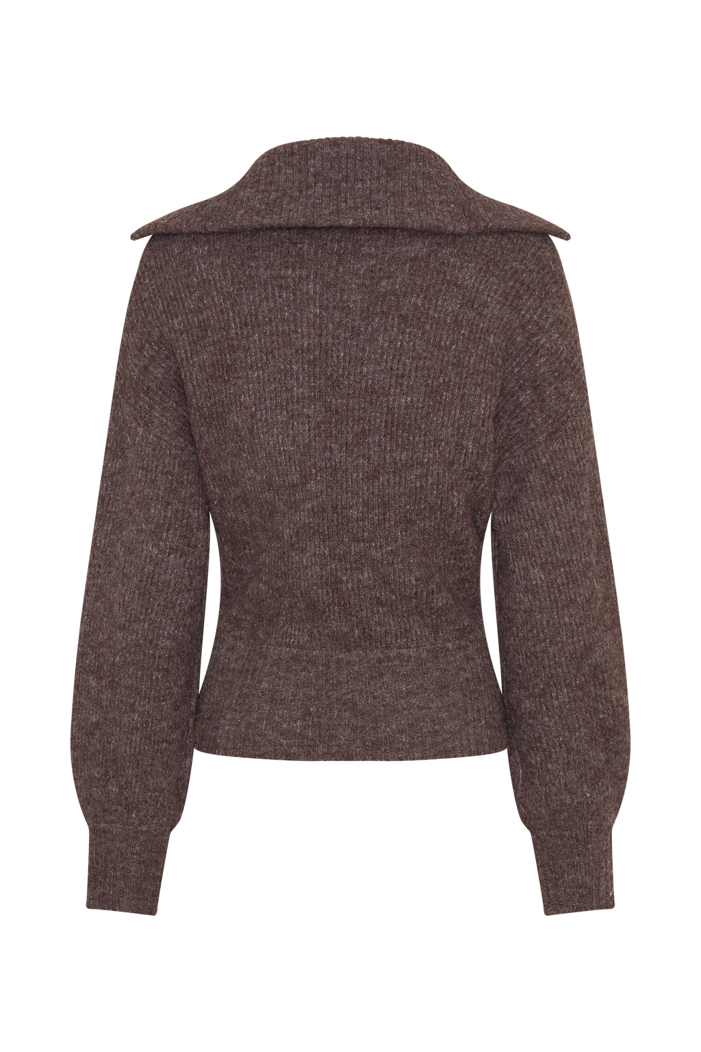 Zip Knit Jumper - Brown Marle