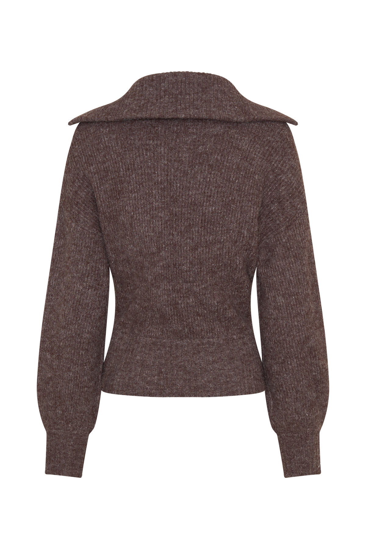 Zip Knit Jumper - Brown Marle