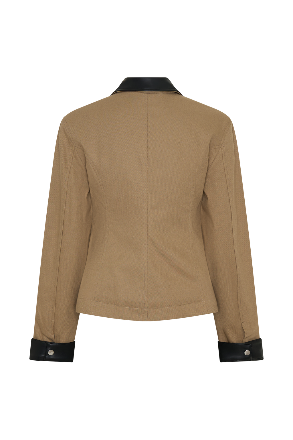 Zip Up Collared Jacket - Natural