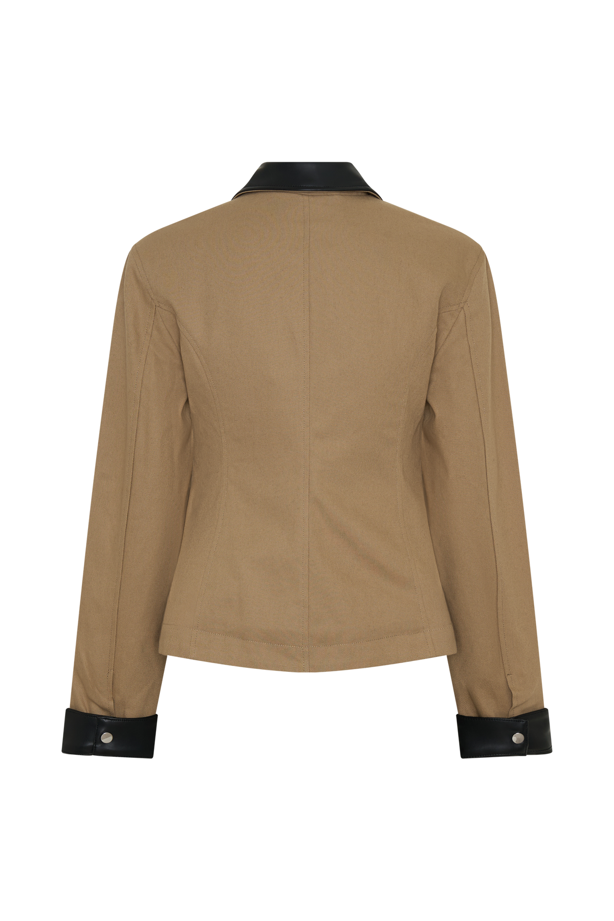Zip Up Collared Jacket - Natural