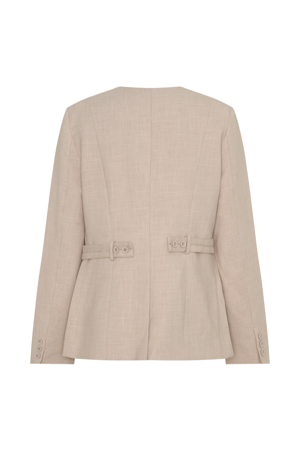 Collarless Suiting Blazer - Natural Marle
