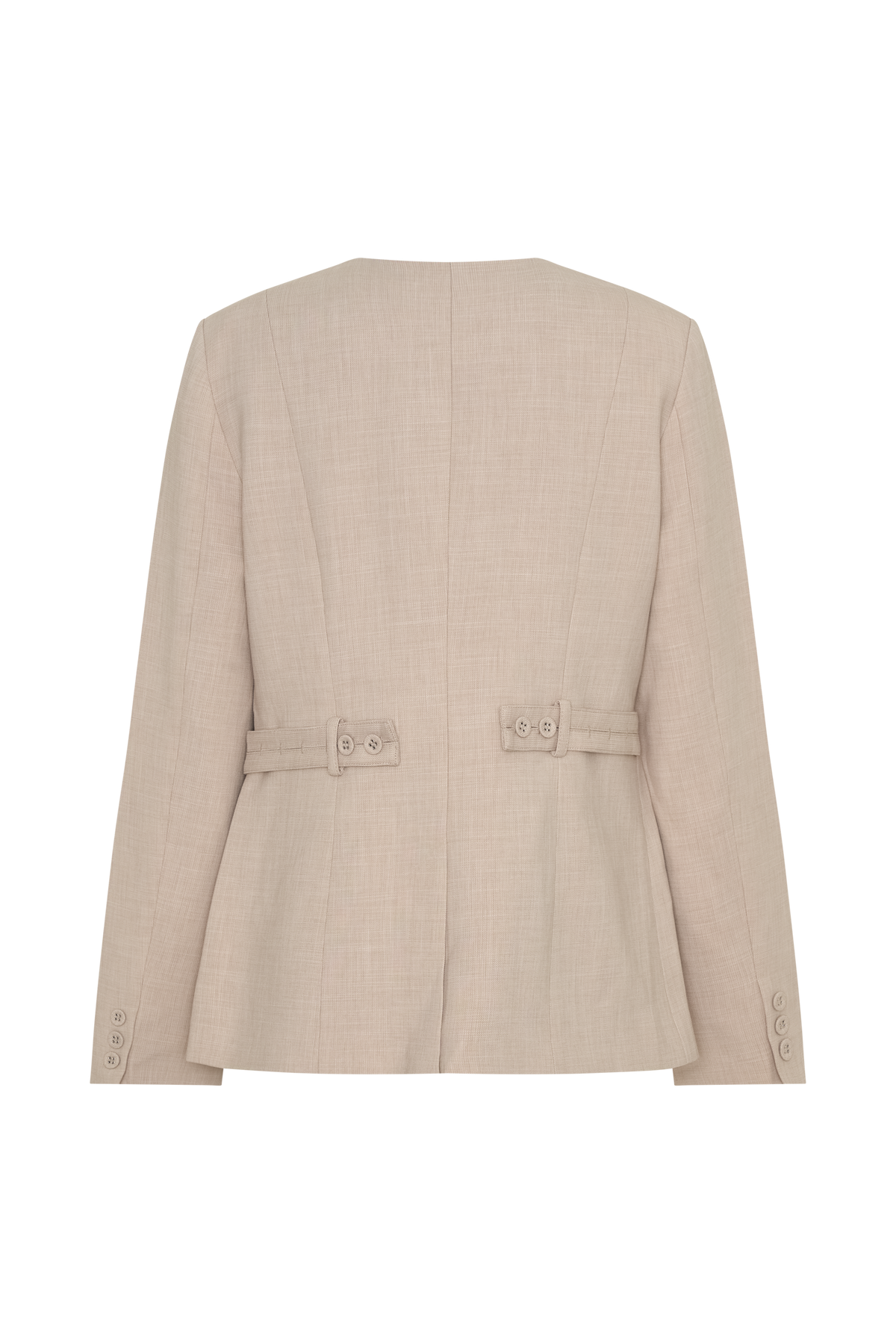 Collarless Suiting Blazer - Natural Marle
