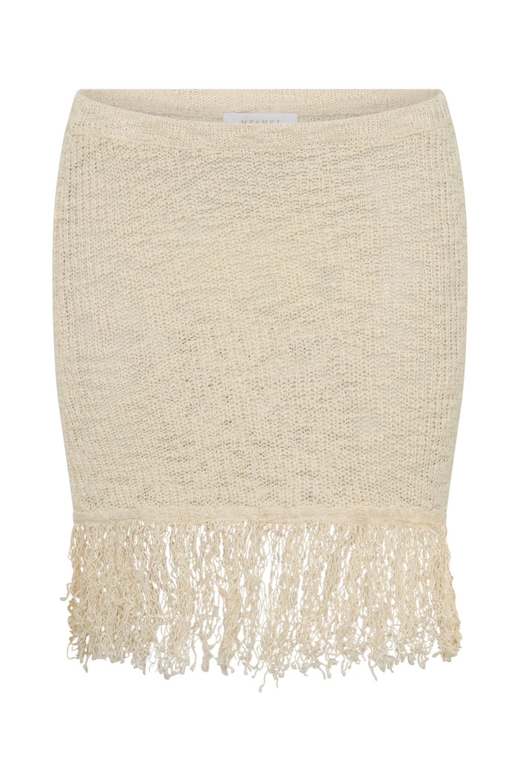 Fringe Knit Mini Skirt - Cream