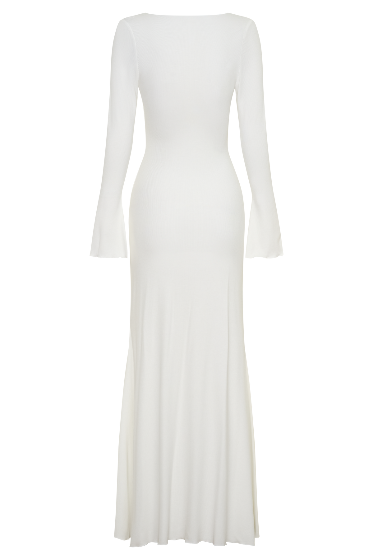Buttoned Long Sleeve Maxi Dress - White