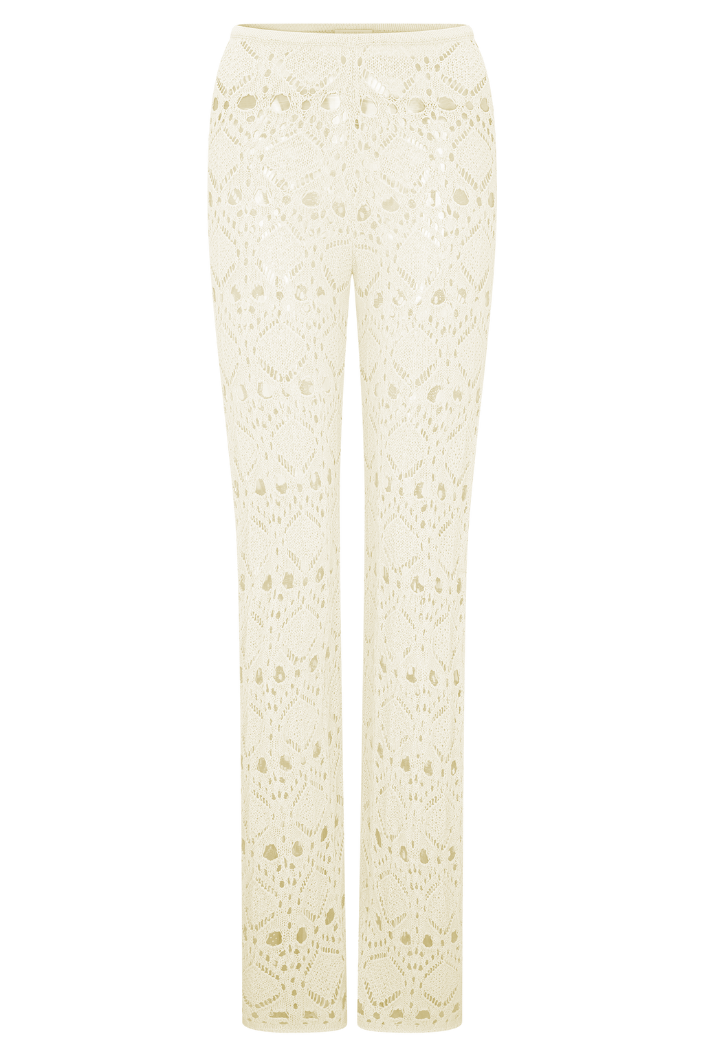 Crochet Knit Pants - Ivory