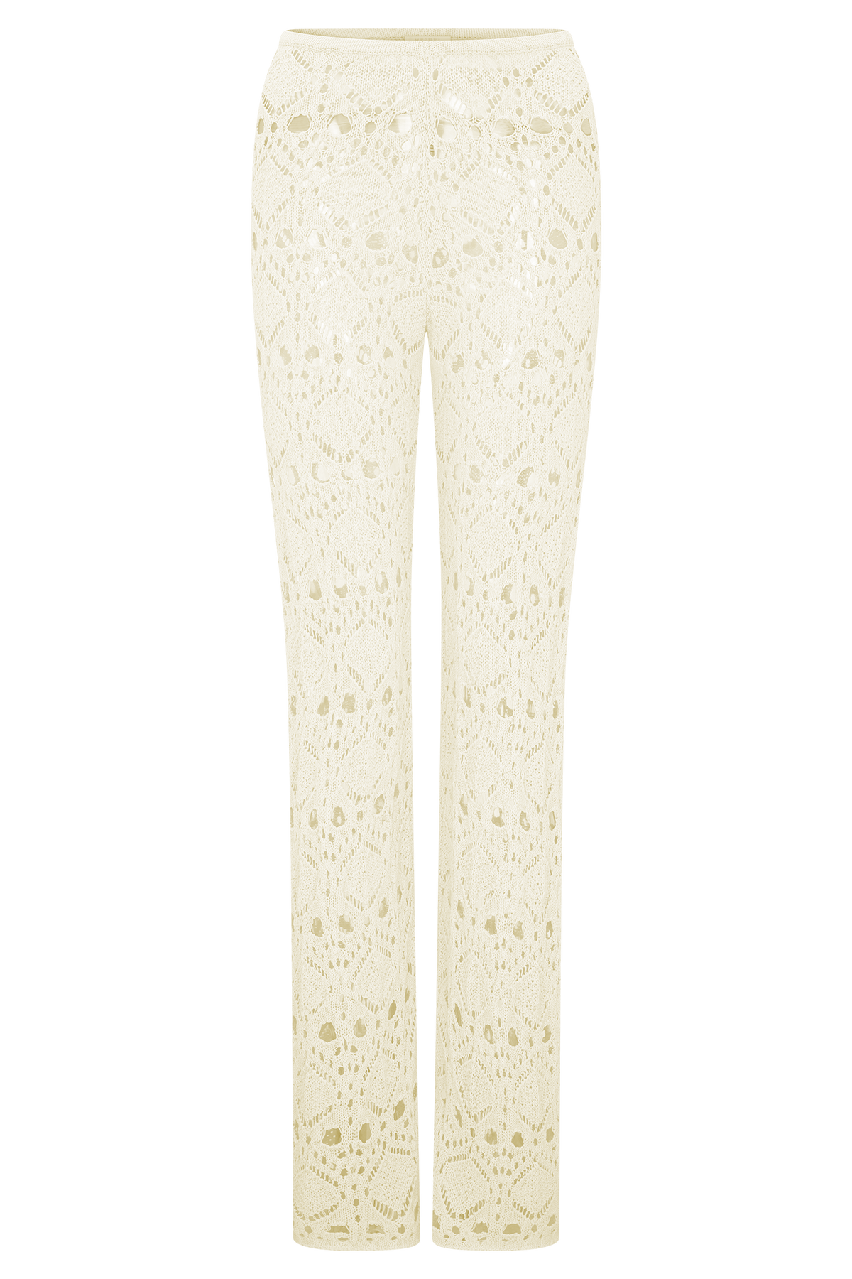 Crochet Knit Pants - Ivory