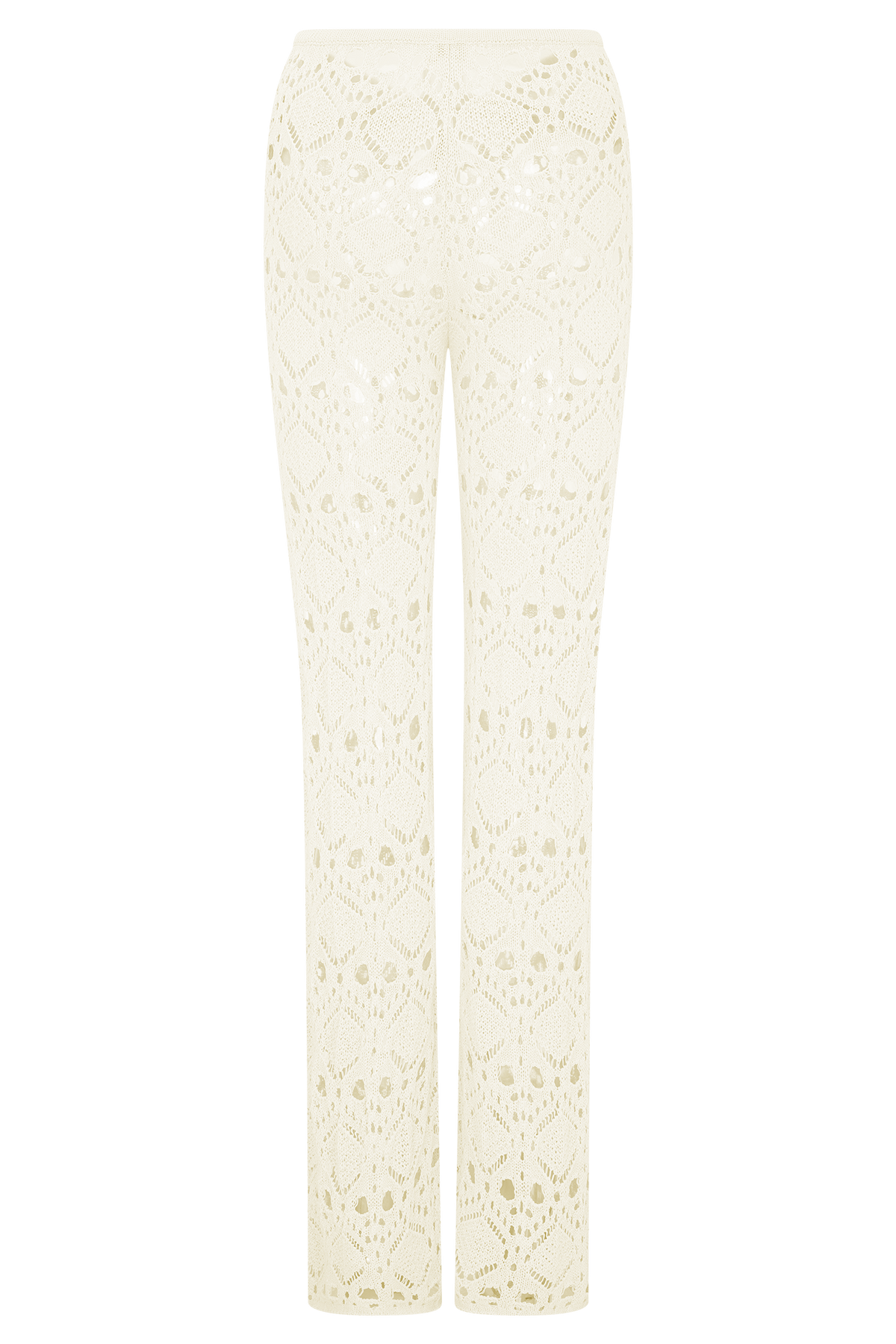 Crochet Knit Pants - Ivory