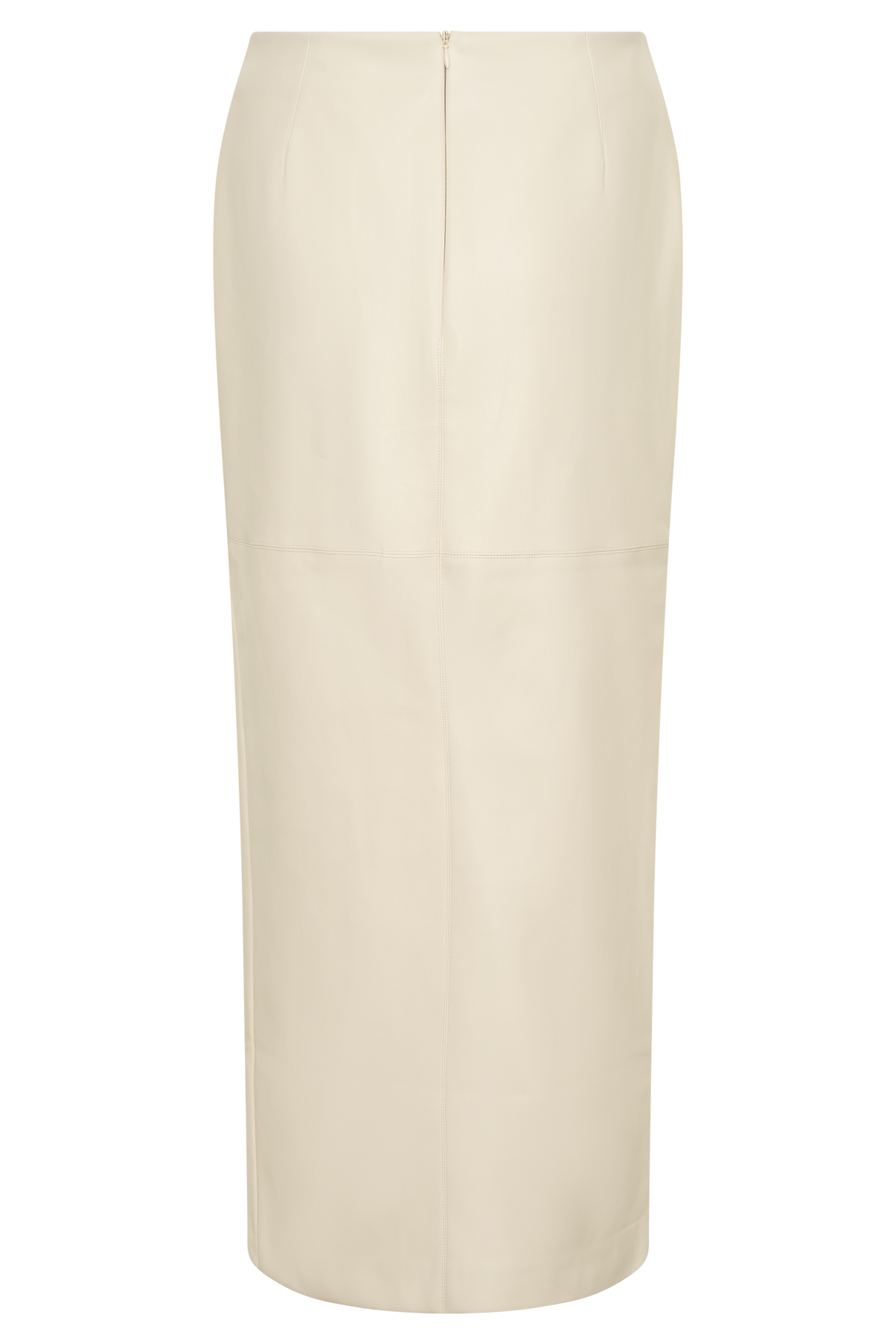 Faux Leather Maxi Skirt - Bone